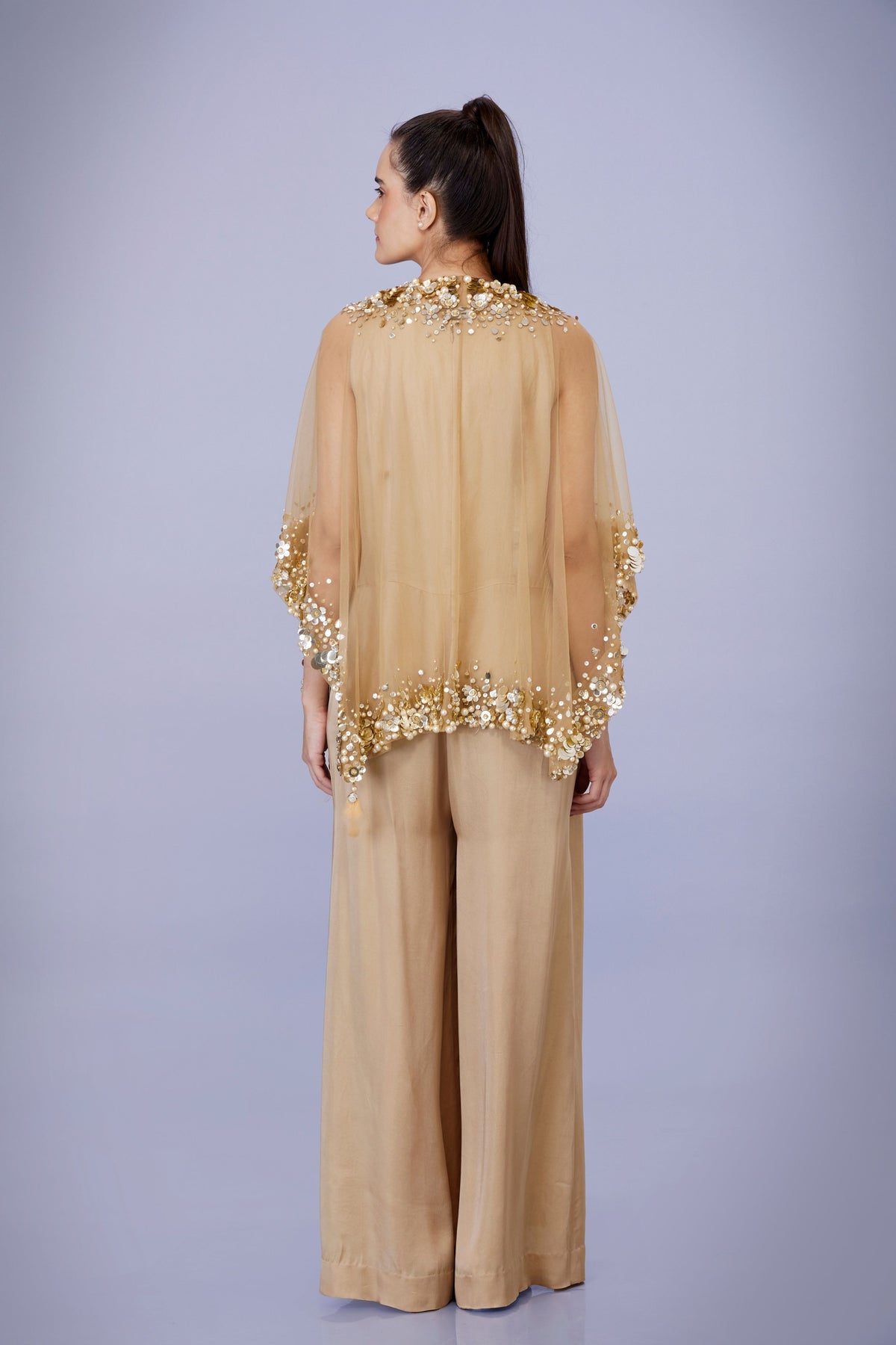 Light Gold Jumpsuit With Kaftan