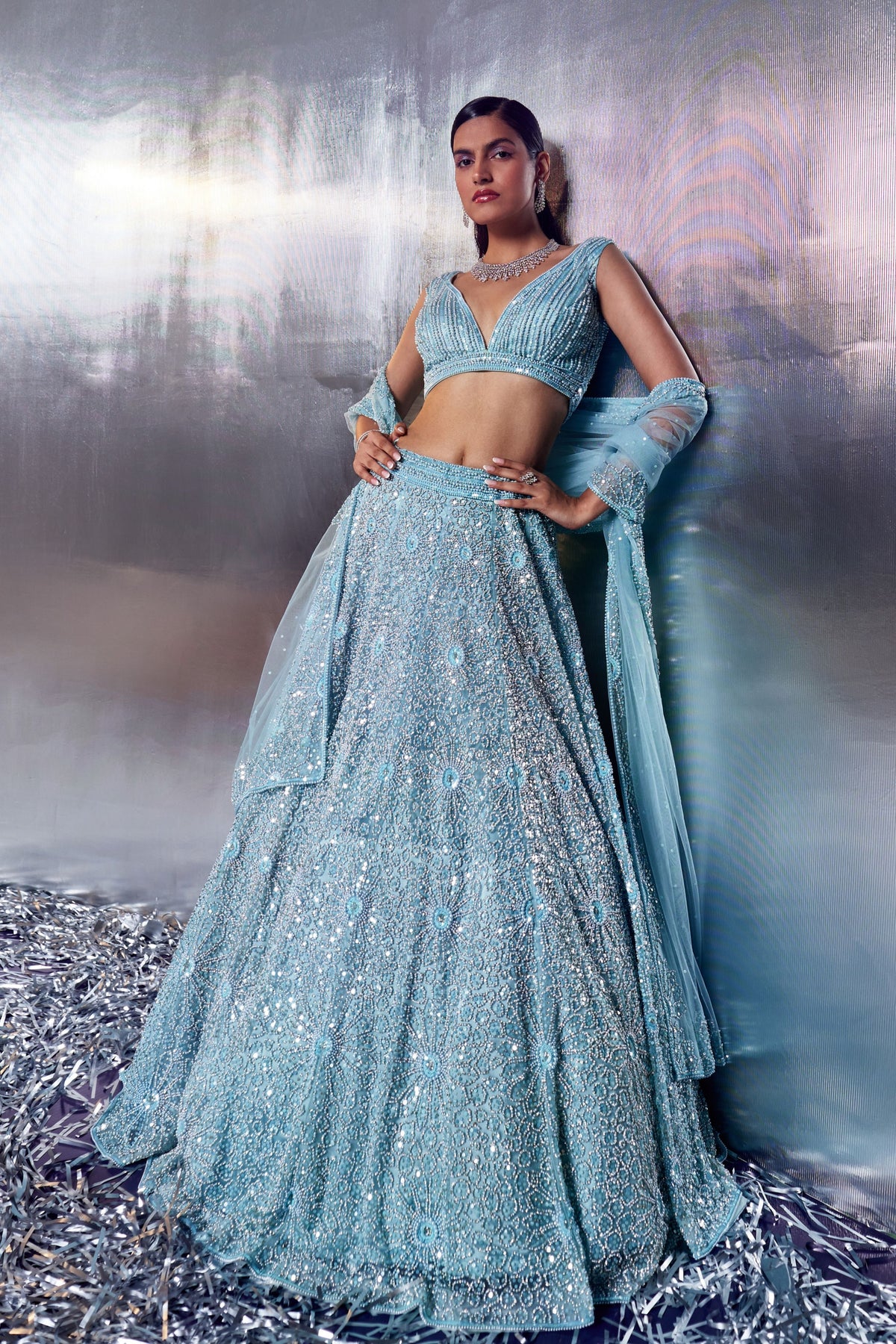 Tiffany Blue Lehenga Set