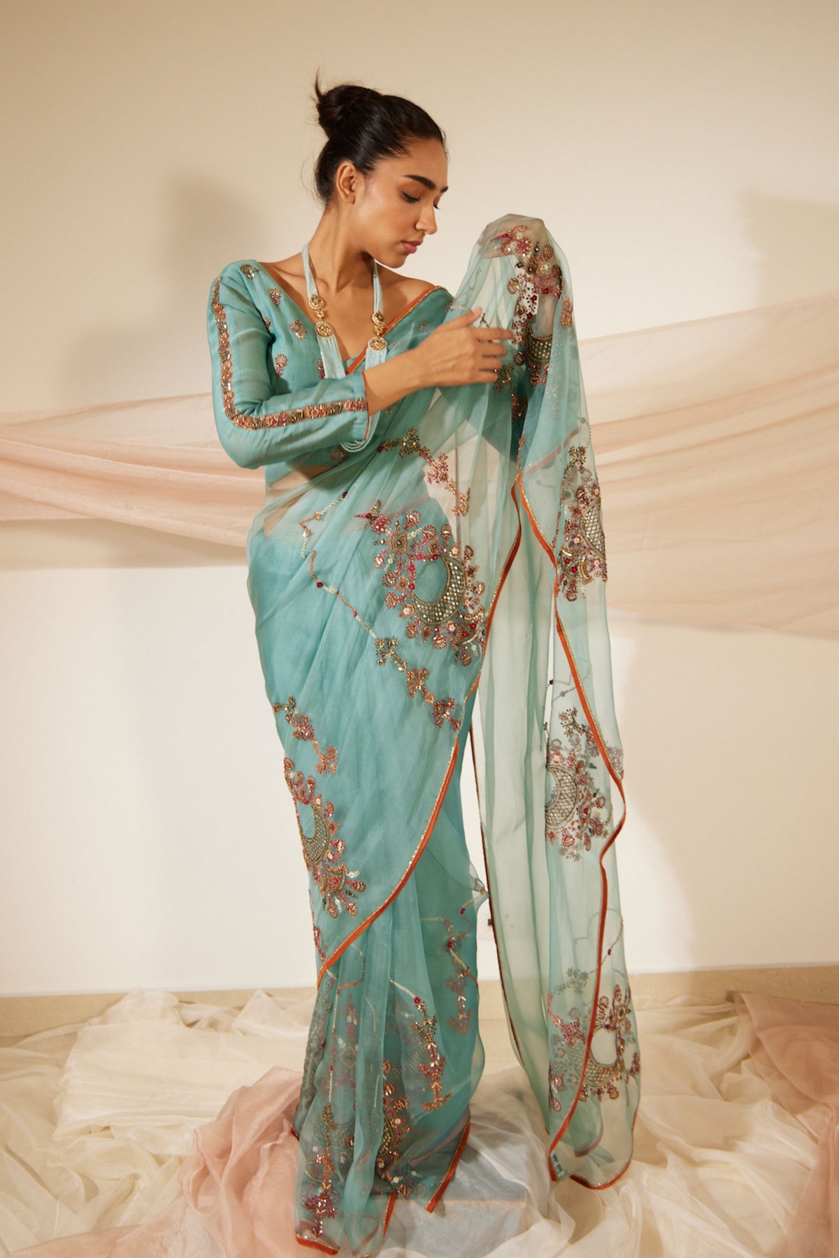 Blue Vrinda Saree