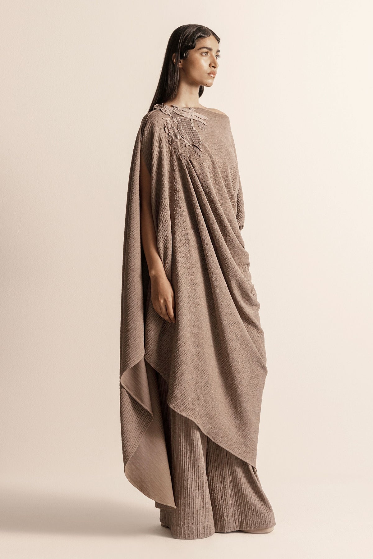 Nadru Knit Draped Tunic Set