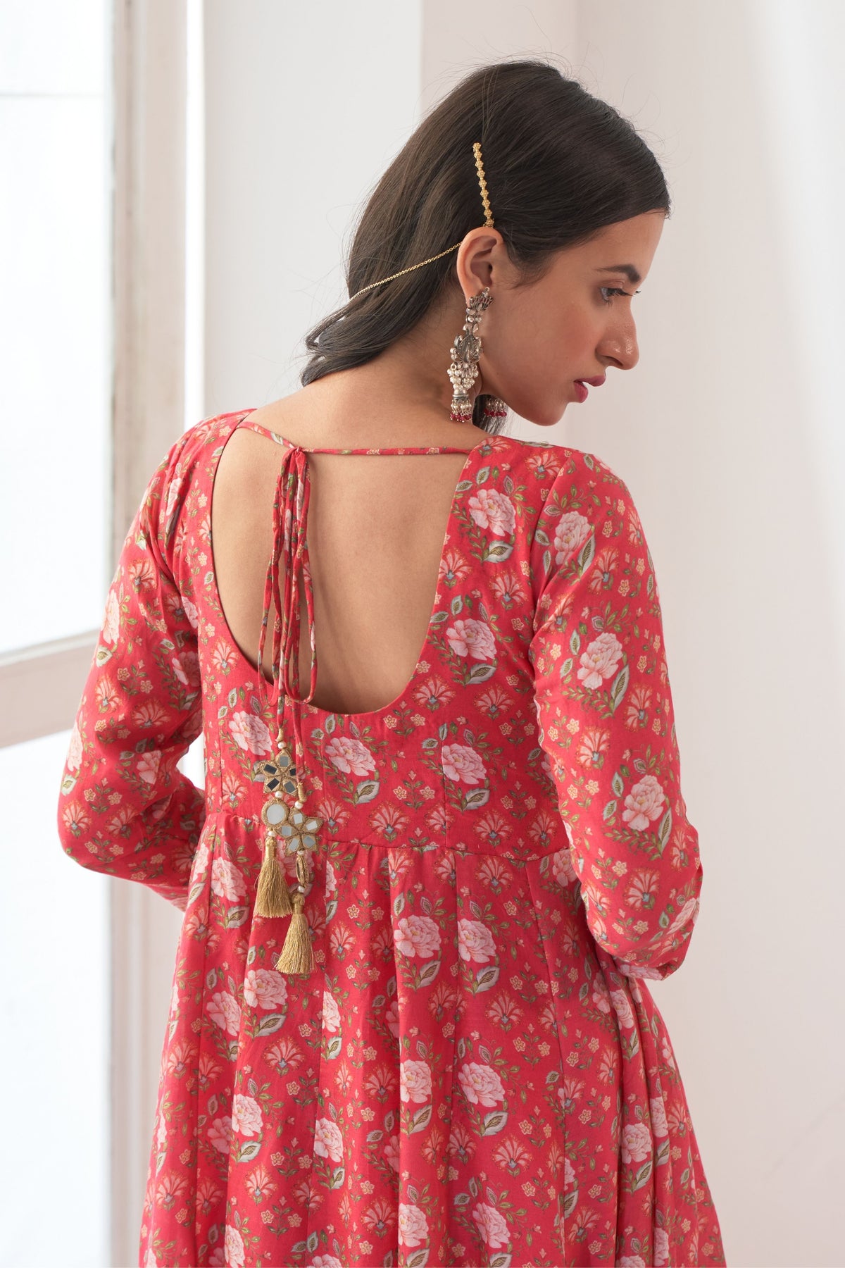 Hot Pink Peony Anarkali Chudidar