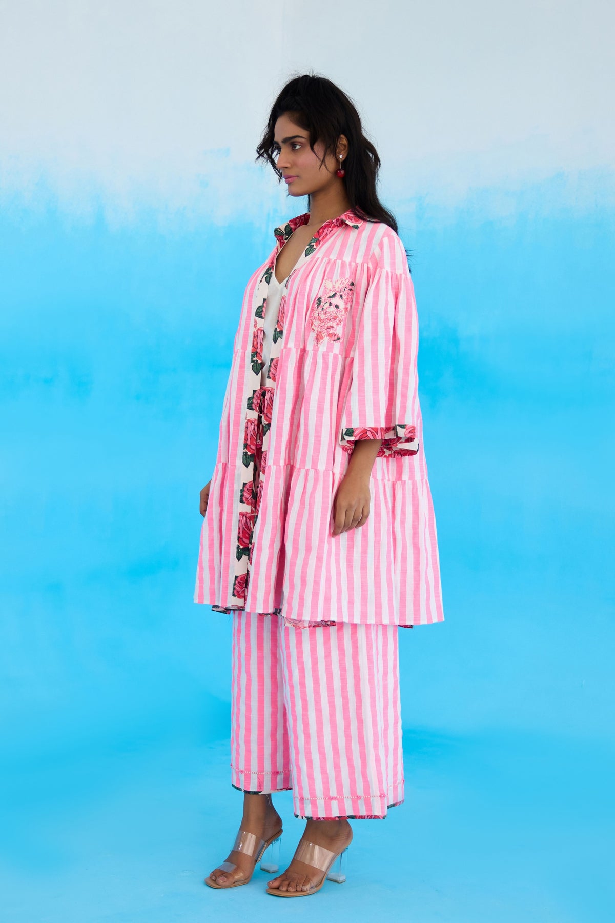 Pink Candy Stripes Reversible Jacket