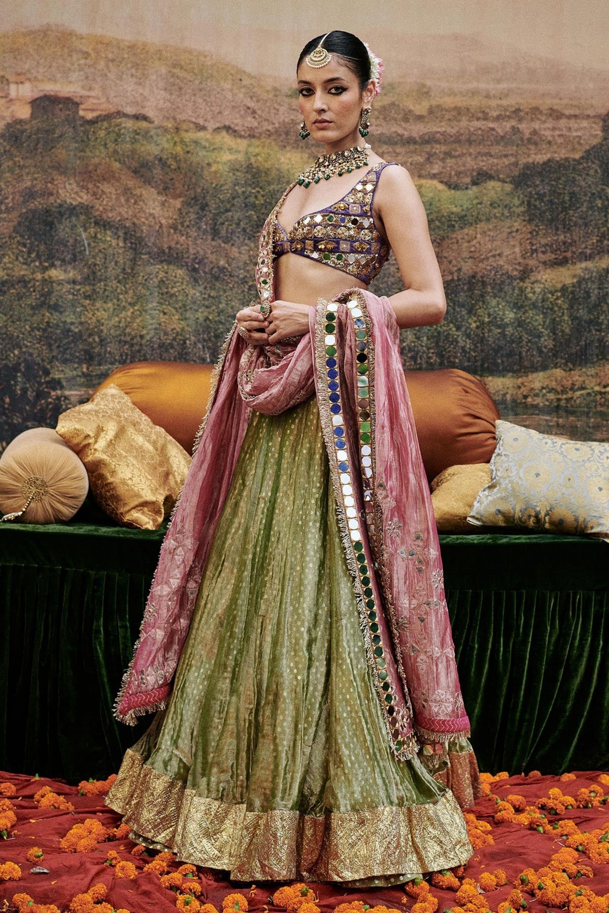 Azal Sheesh Lehenga Set