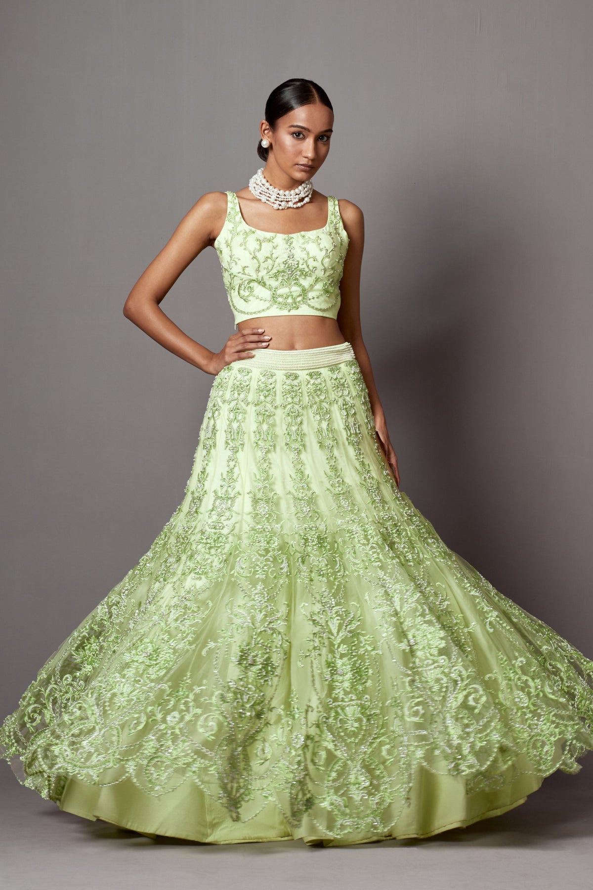 Lime Green Lehenga Set