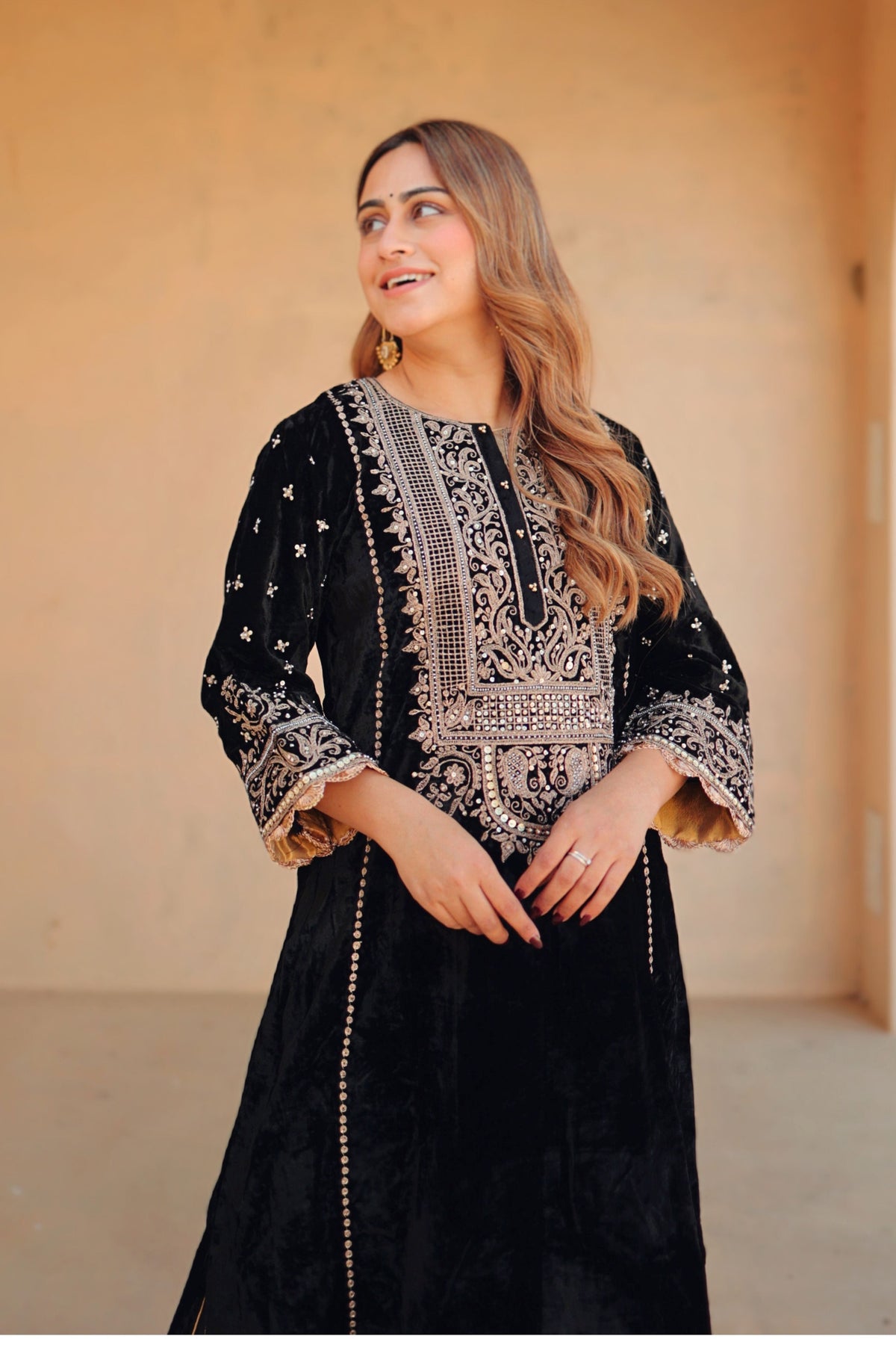 Marya A-line Black Kurta Set