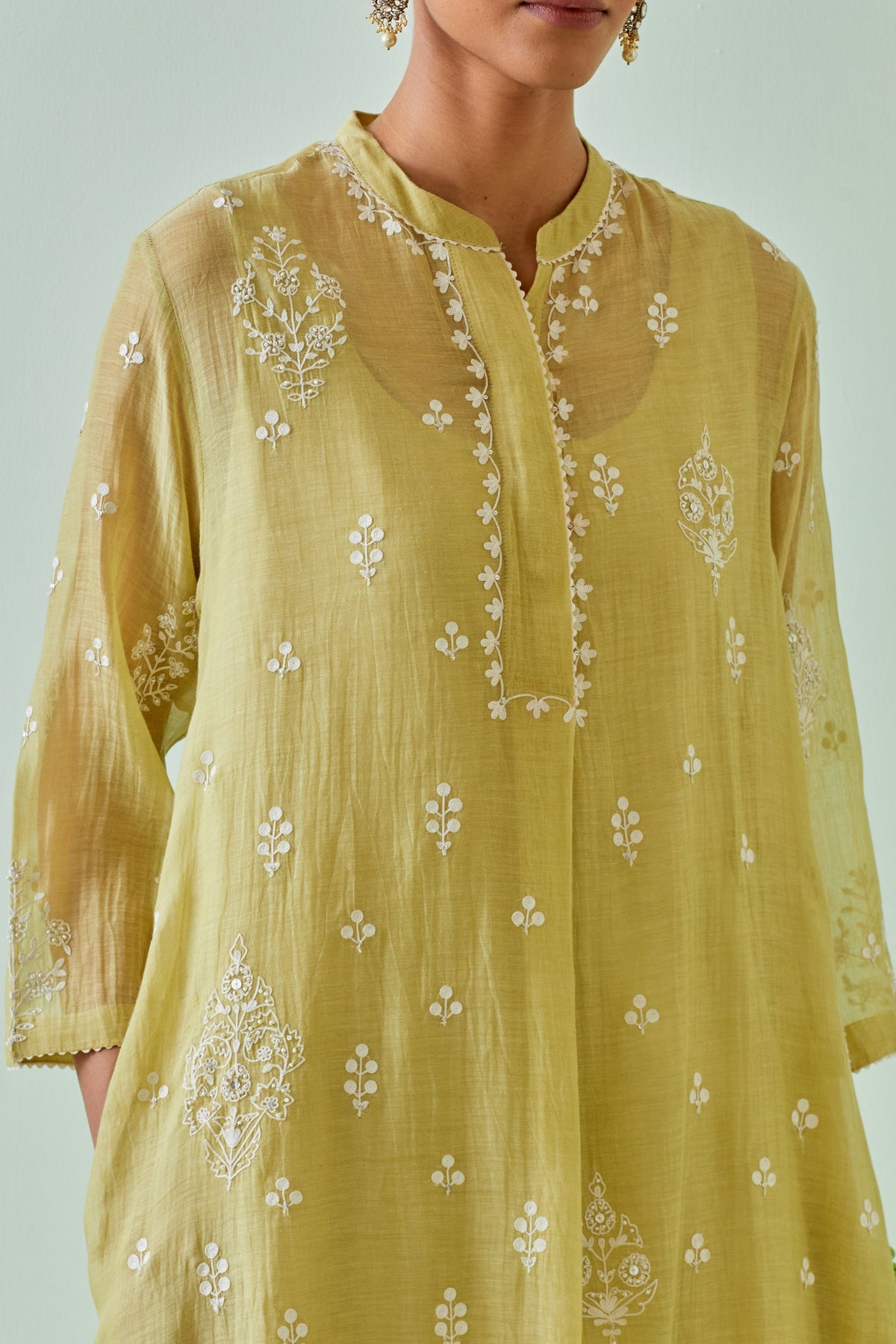 Green Dori Embroidery Kurta Set