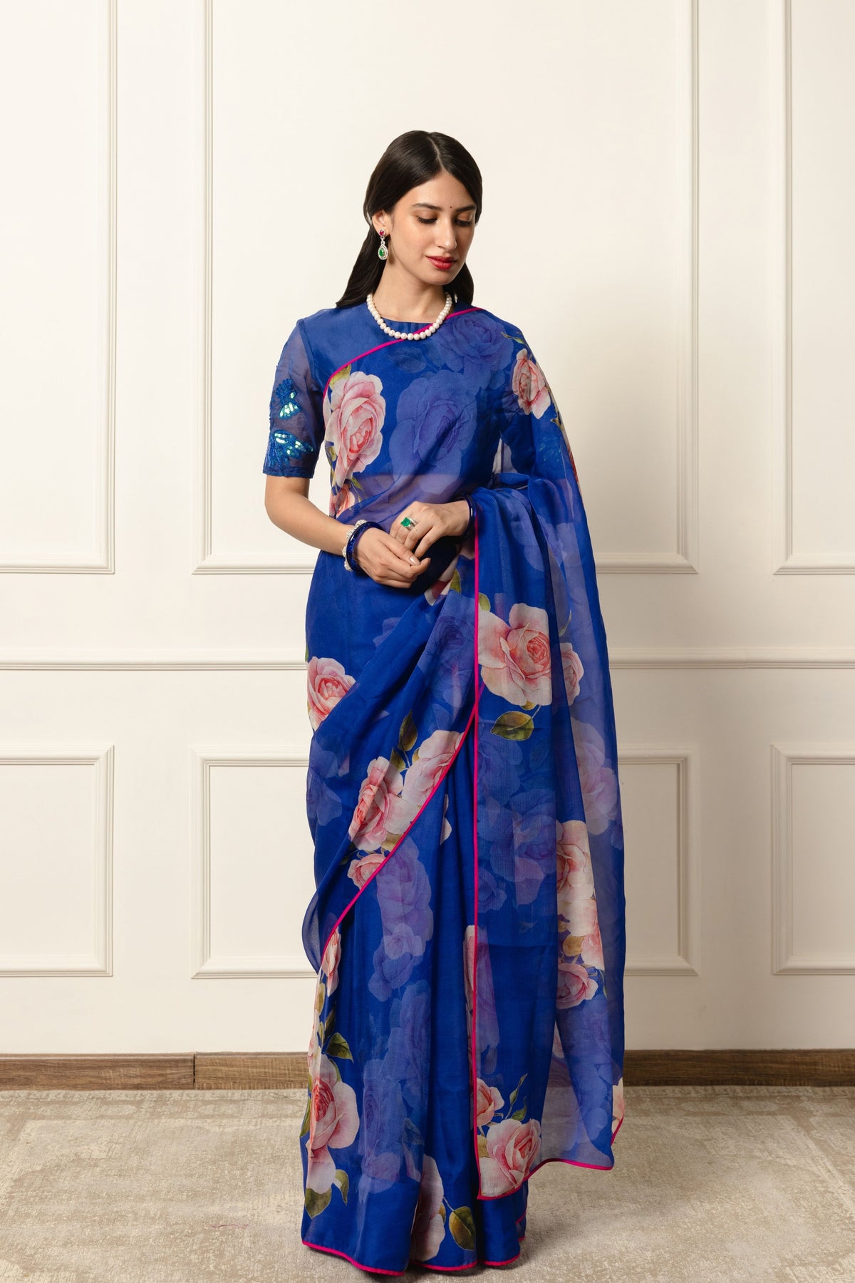 Ophelia Printed French Chiffon Saree