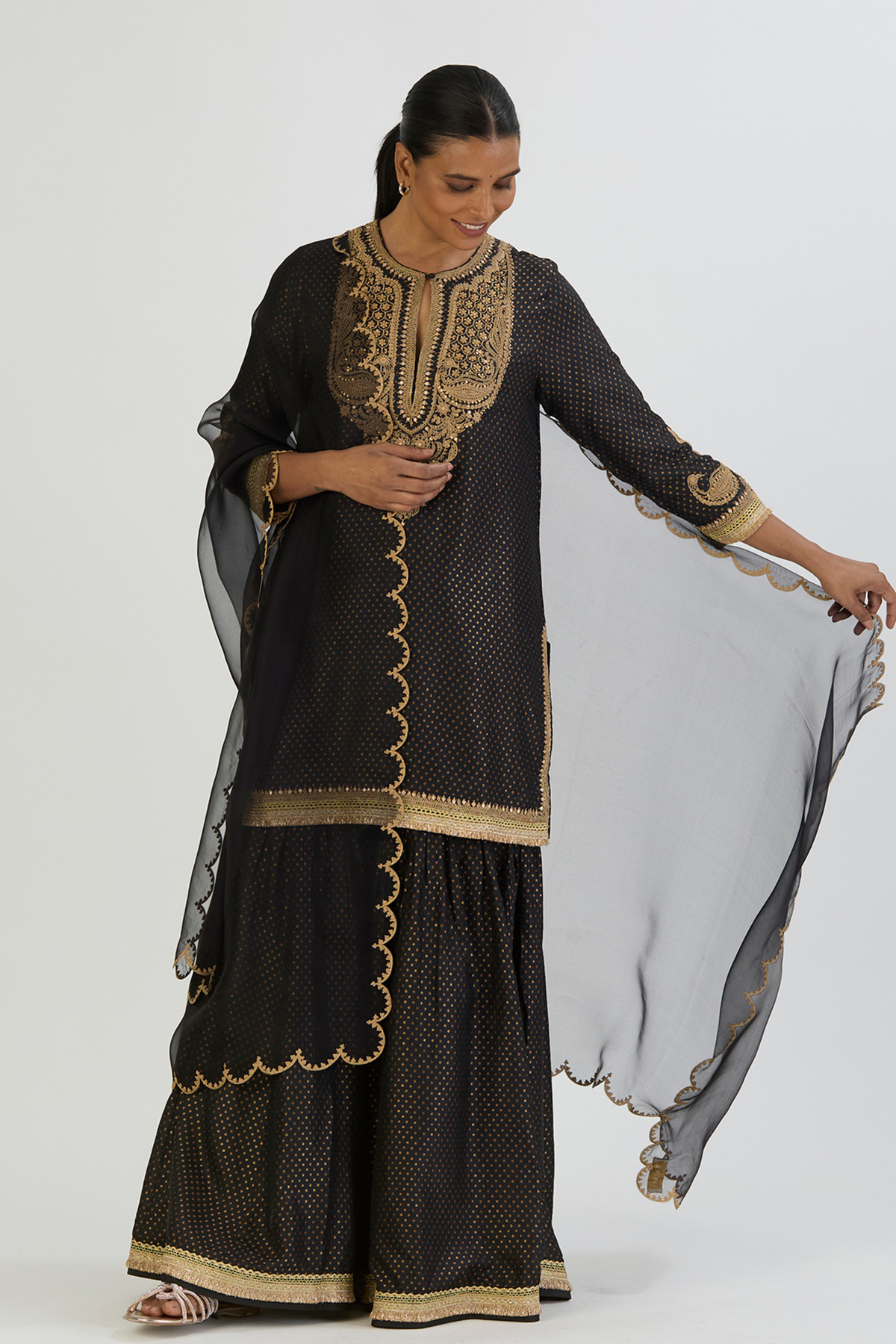 Black Aza Dupatta