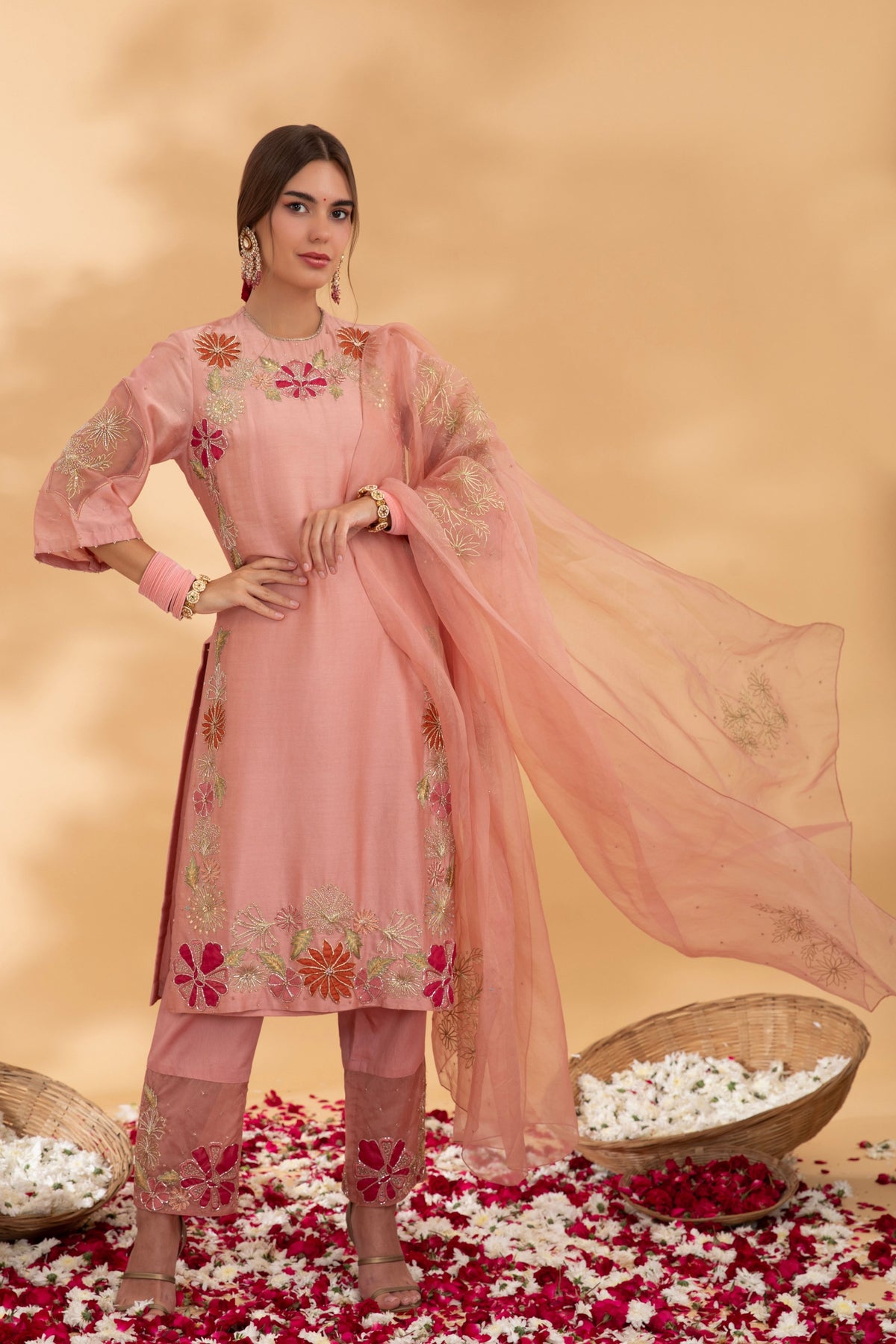 Dusty Rose Straight Kurta Set