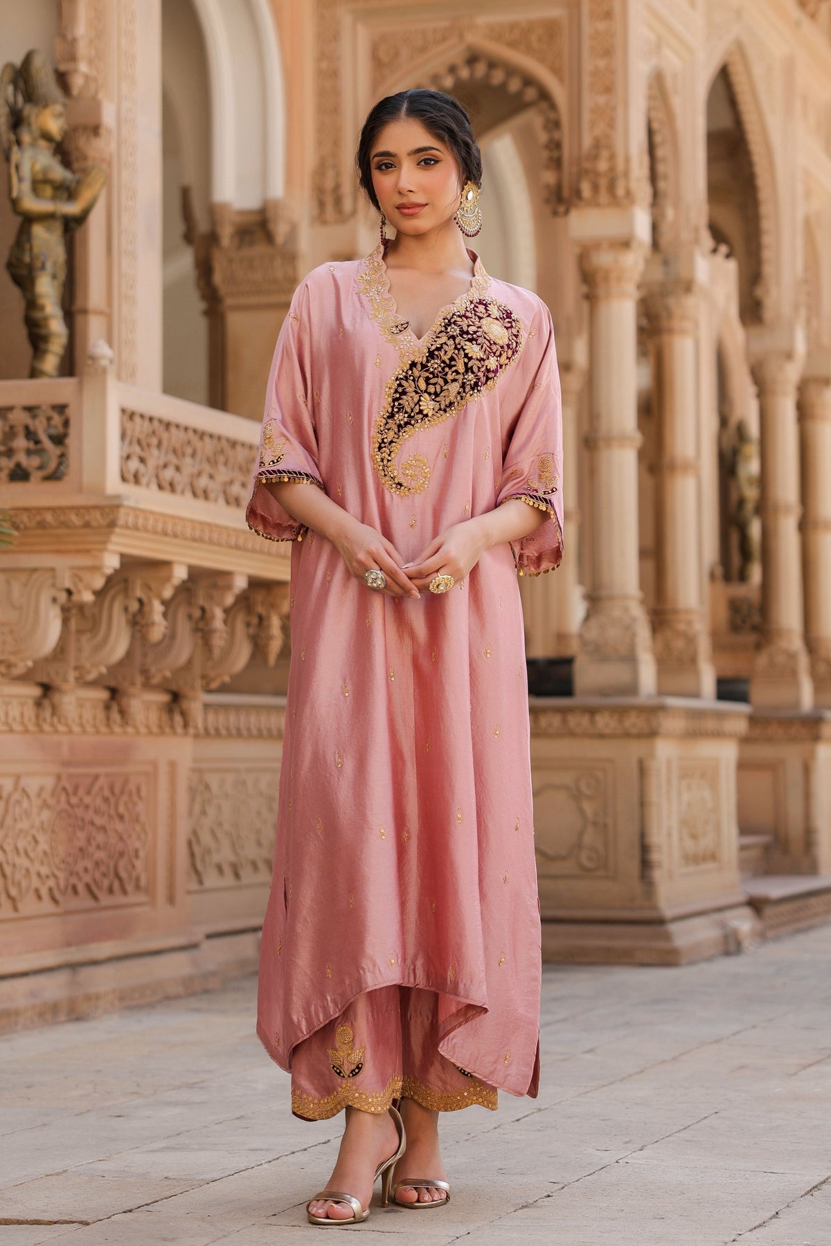 Riwayat Light Pink Kaftan Set