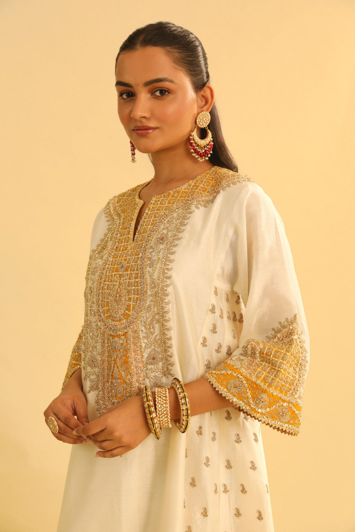 Arisana Daisy Ivory Short Kalidaar With Salwar