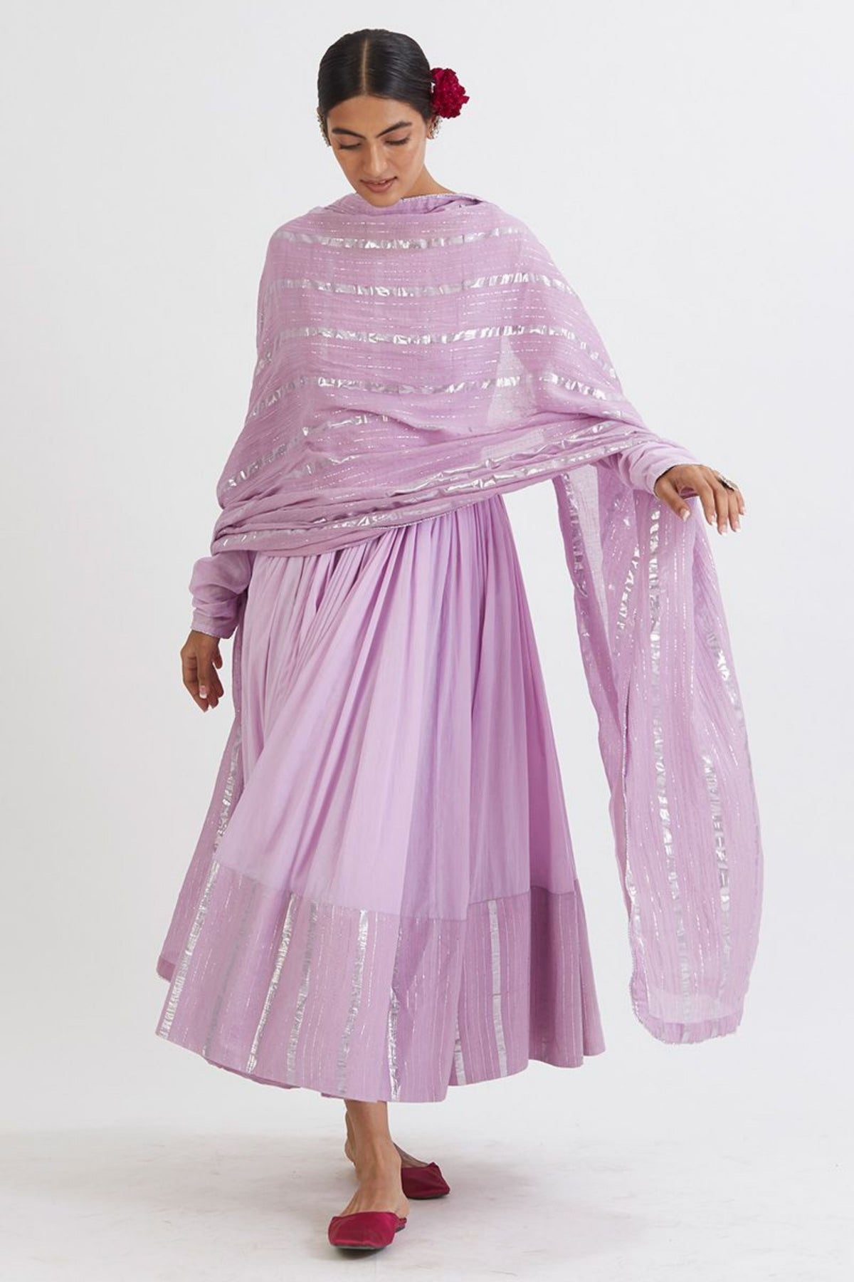 Lavender Rupali Anarkali Set