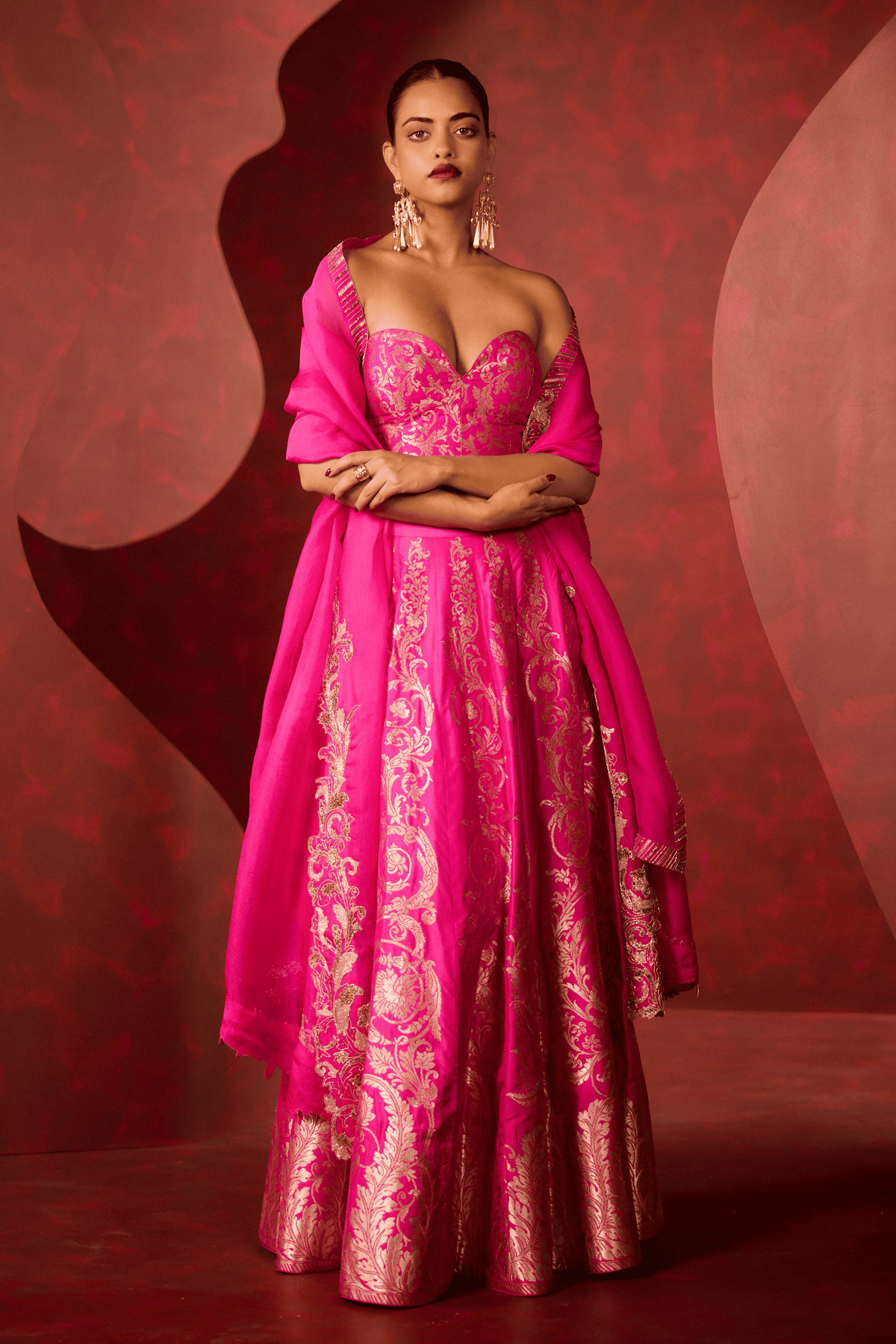 Forget Me Not Lehenga in Pink