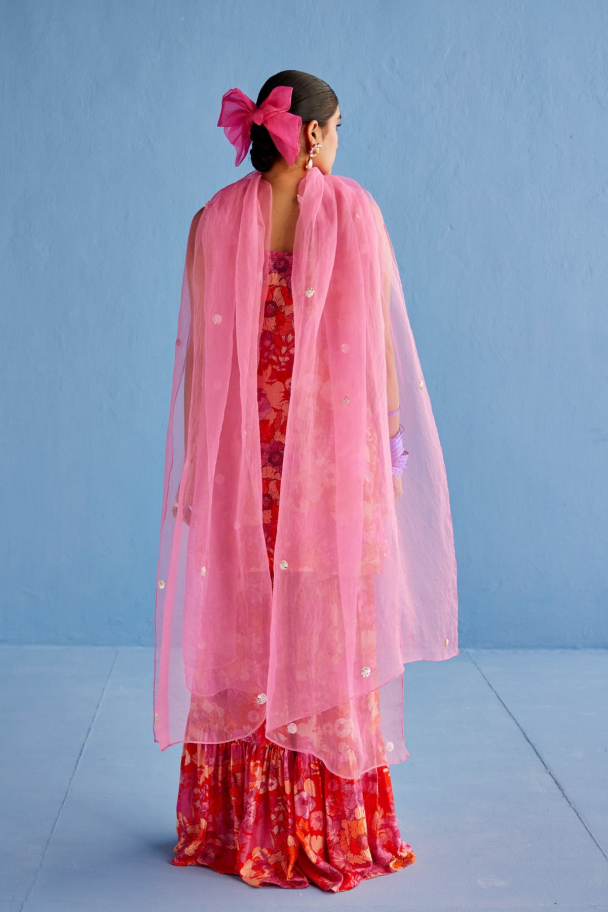 Pink Printed Sharara Set