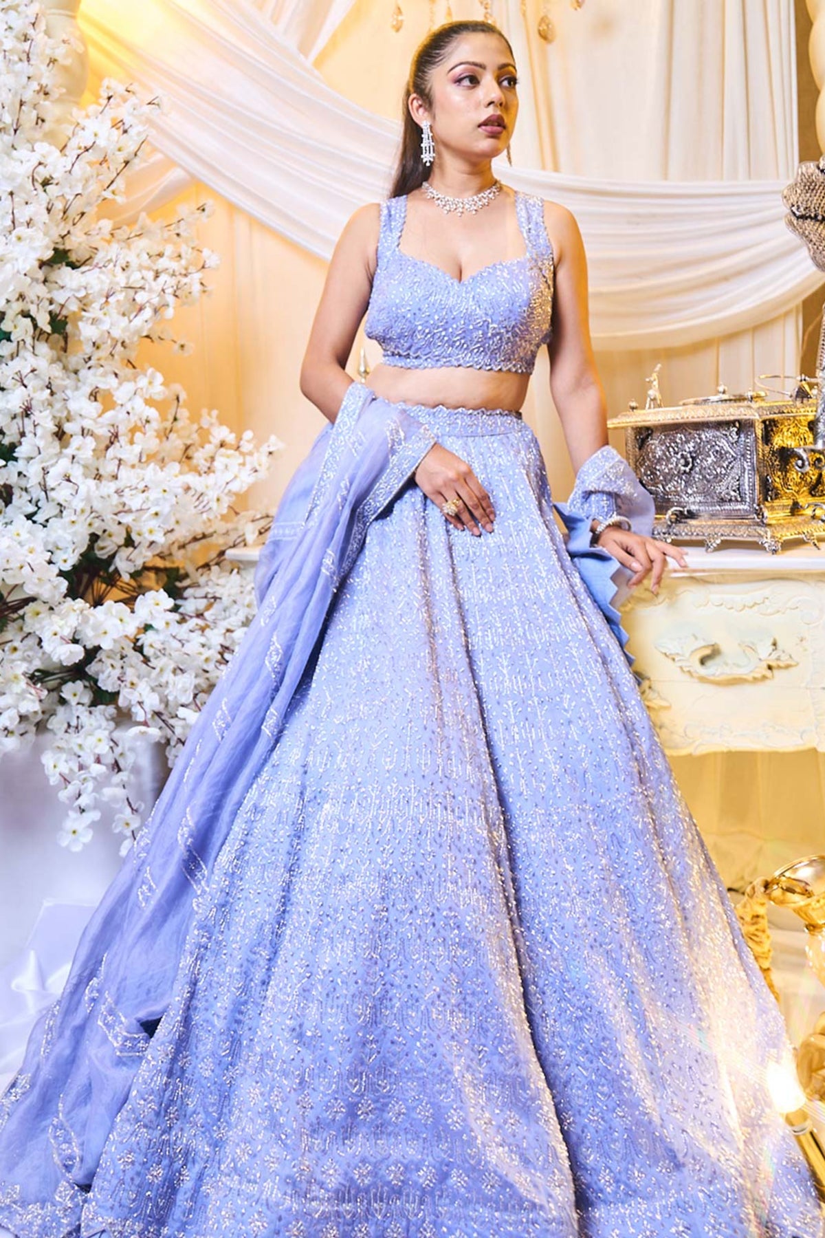 Periwinkle Blue Recital Lehenga Set