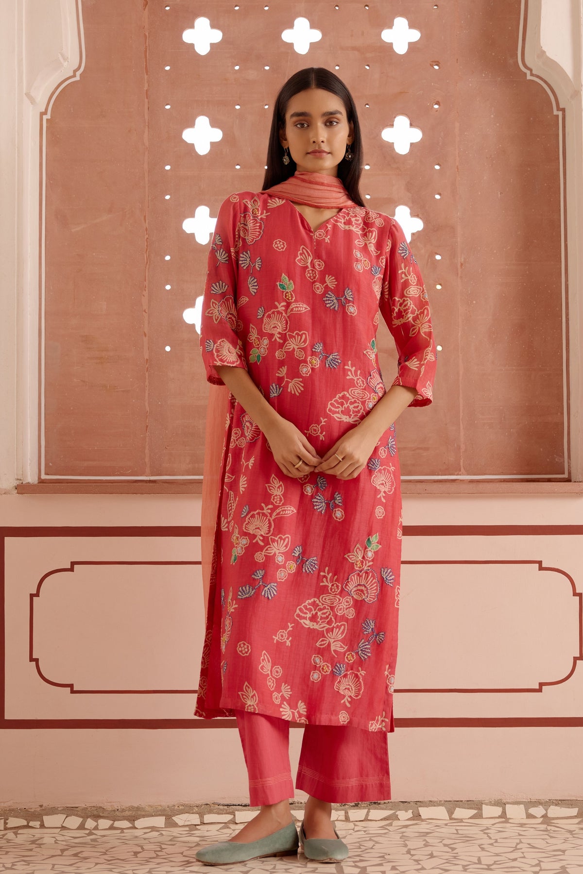 Rosewood Floral Kurta Set