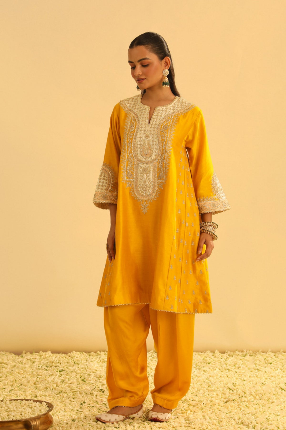 Arisana Mustard Kalidaar With Salwar