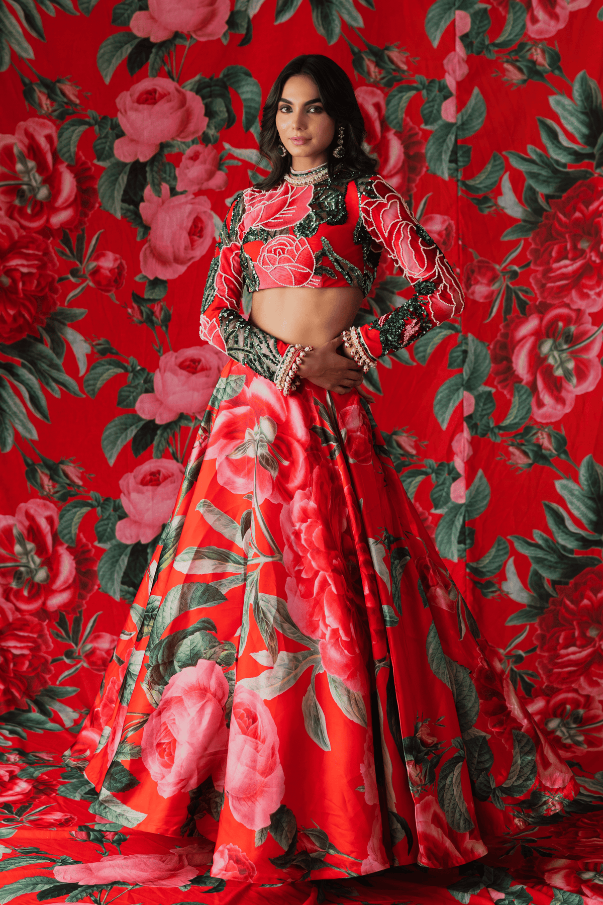 Red Lehenga With Top