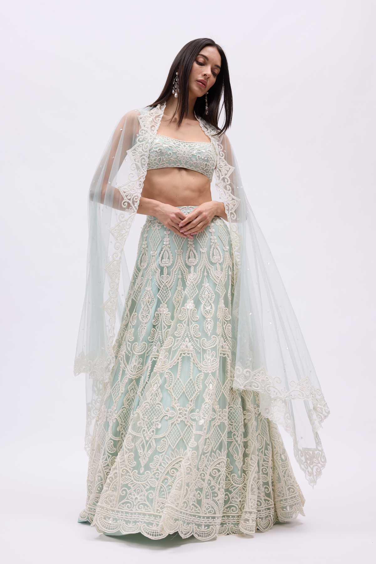 Porcelain Lehenga Set