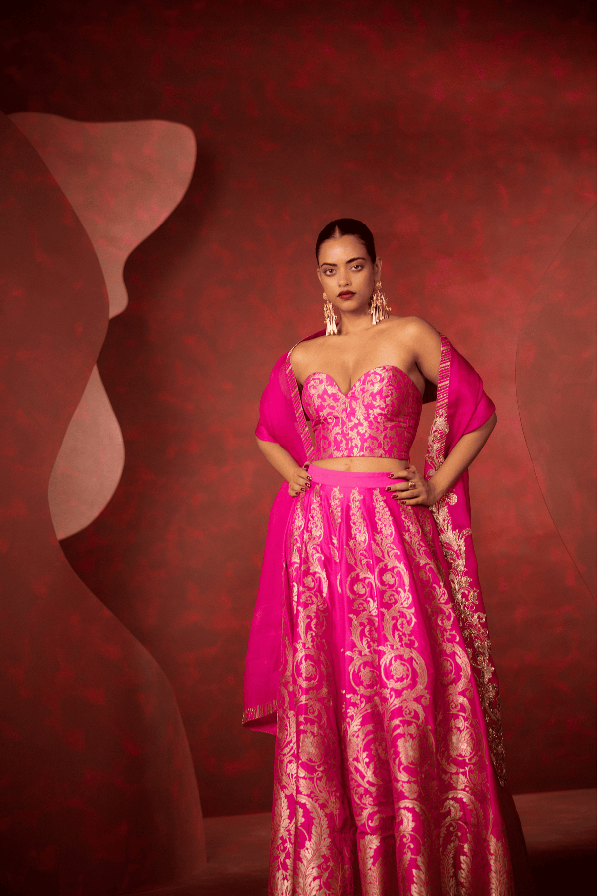 Forget Me Not Lehenga in Pink