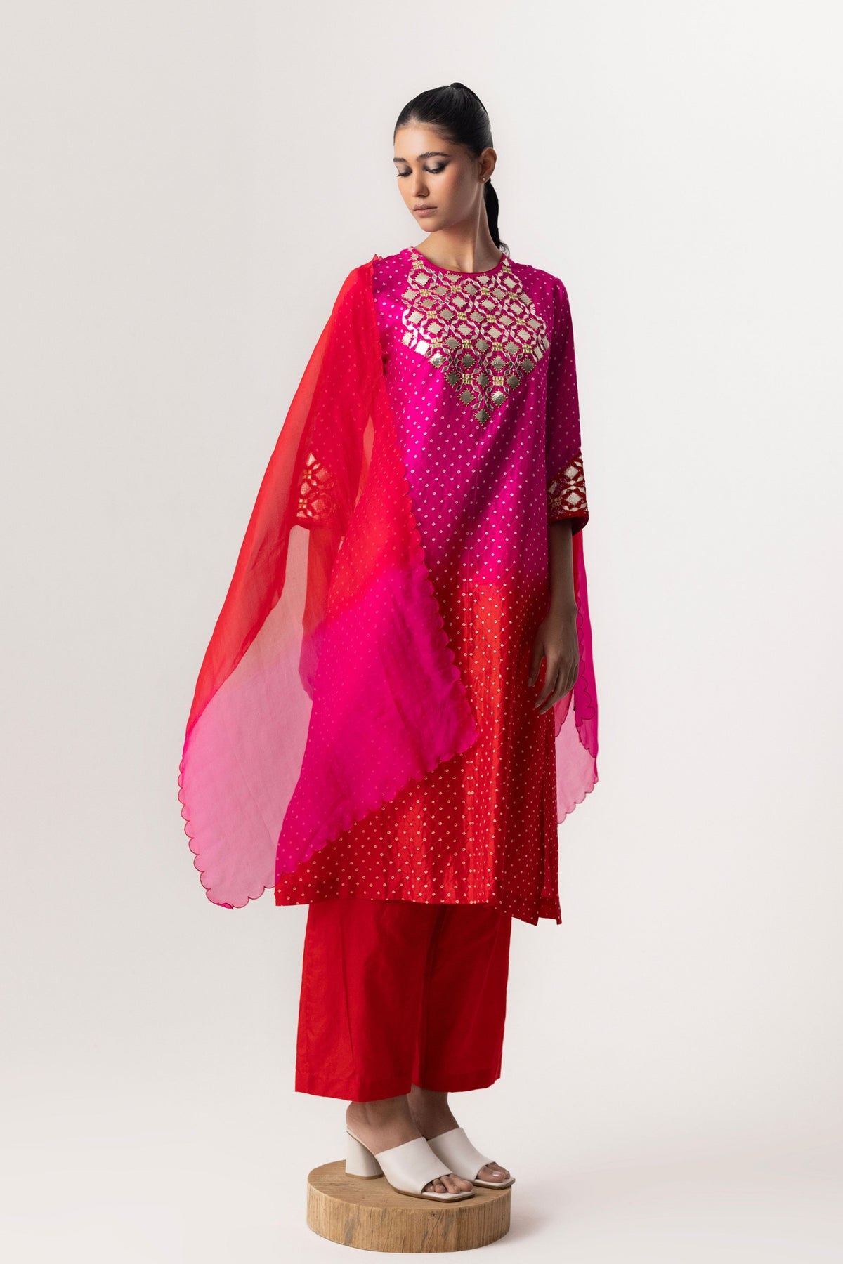 Red Rani Asif Kurta Set