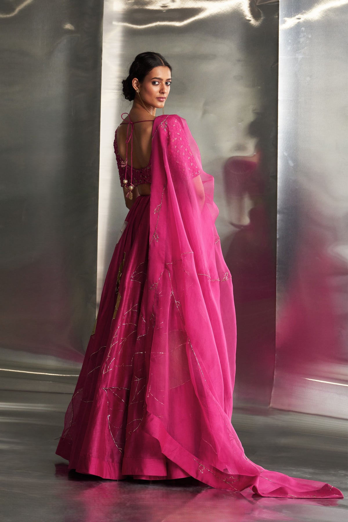 Mulberry Pop Pink Lehenga Set