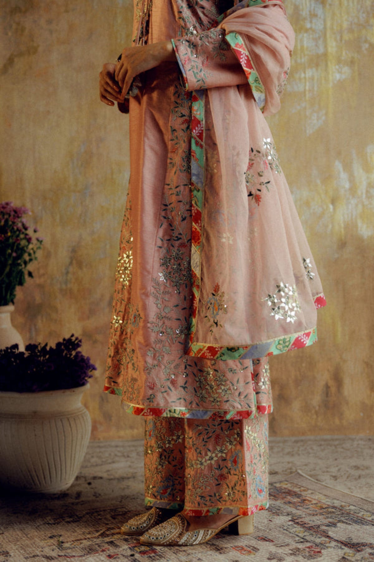 Old Rose Jugnu Kurta Set