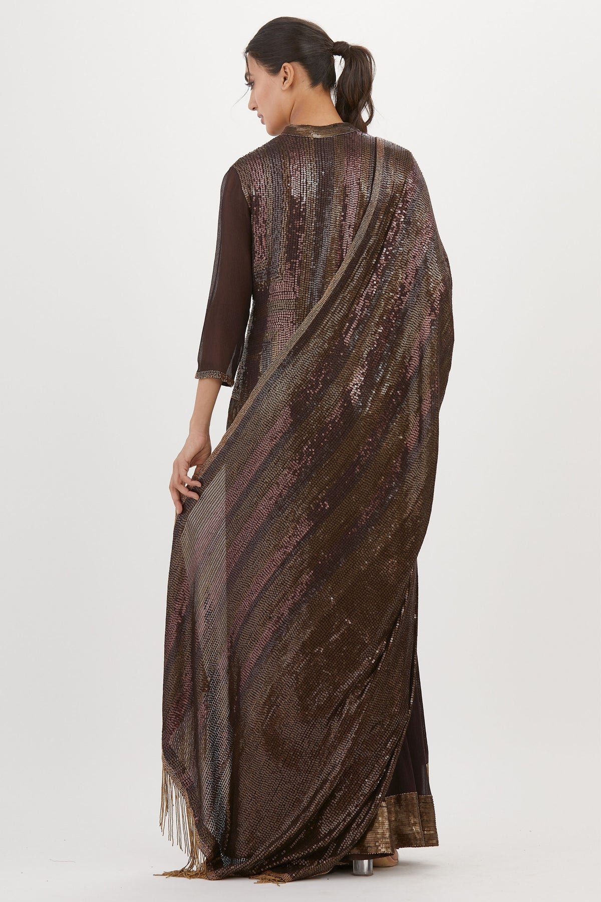 Coffee Sequin Kurta Set