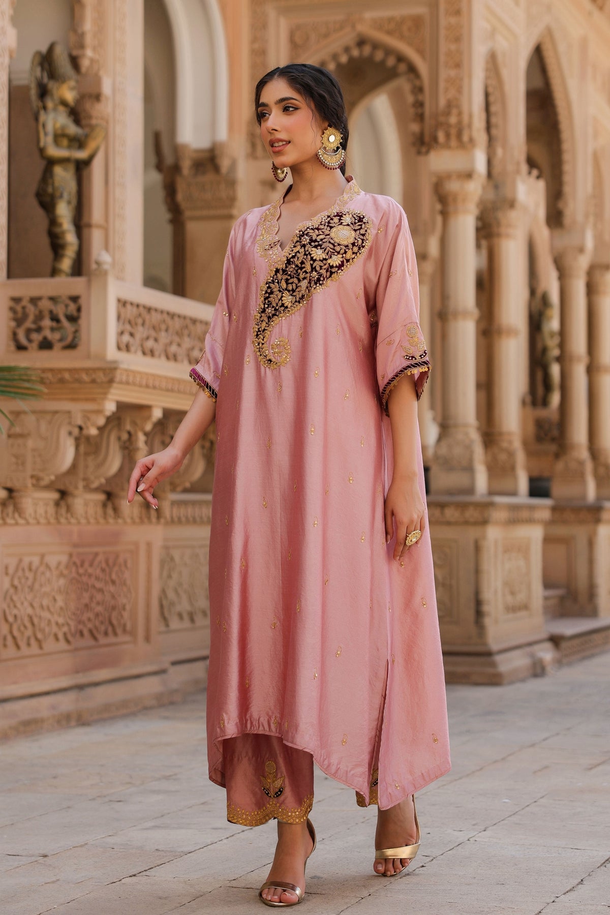 Riwayat Light Pink Kaftan Set