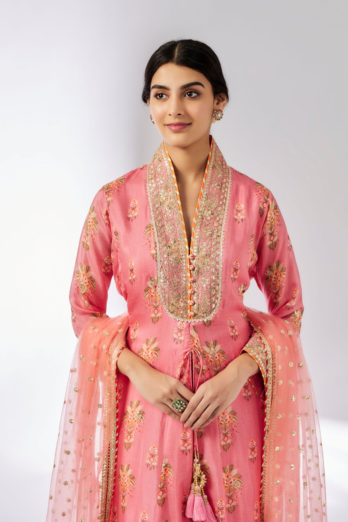 Pink Mansi Kurta Palazzo Set