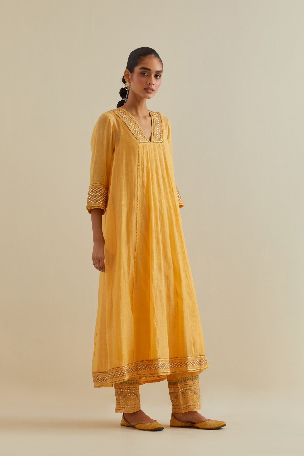 Yellow Yoke Kurta Set