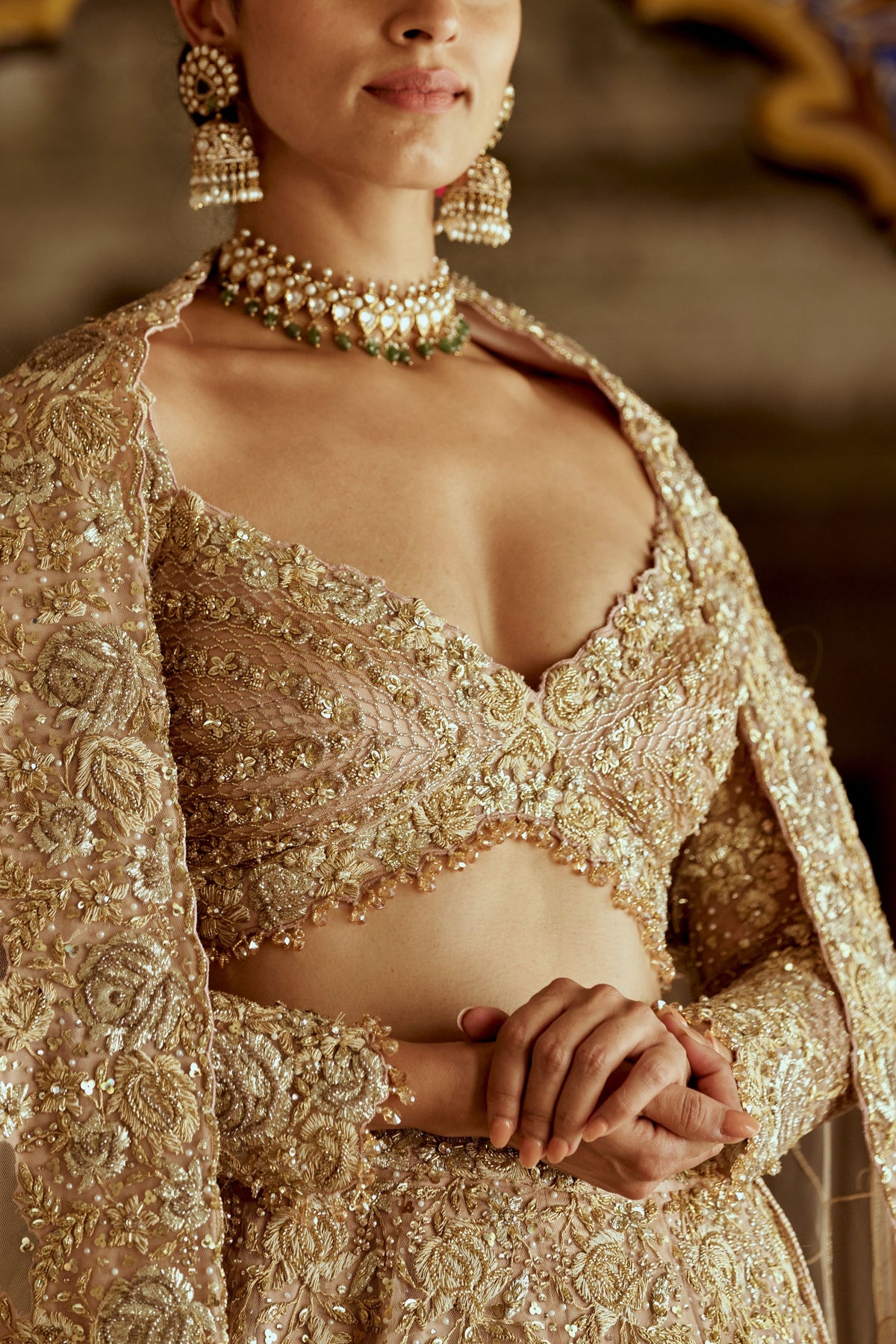 Champagne Gold  Lehenga Choli Set