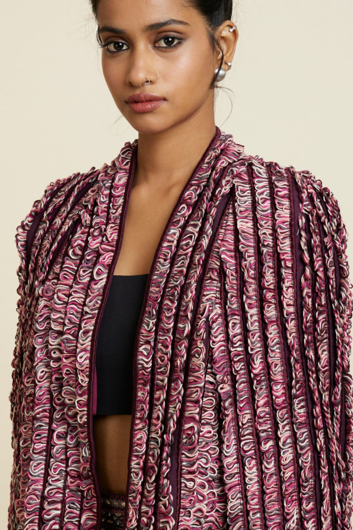 Merlot Textured Noor Jacket