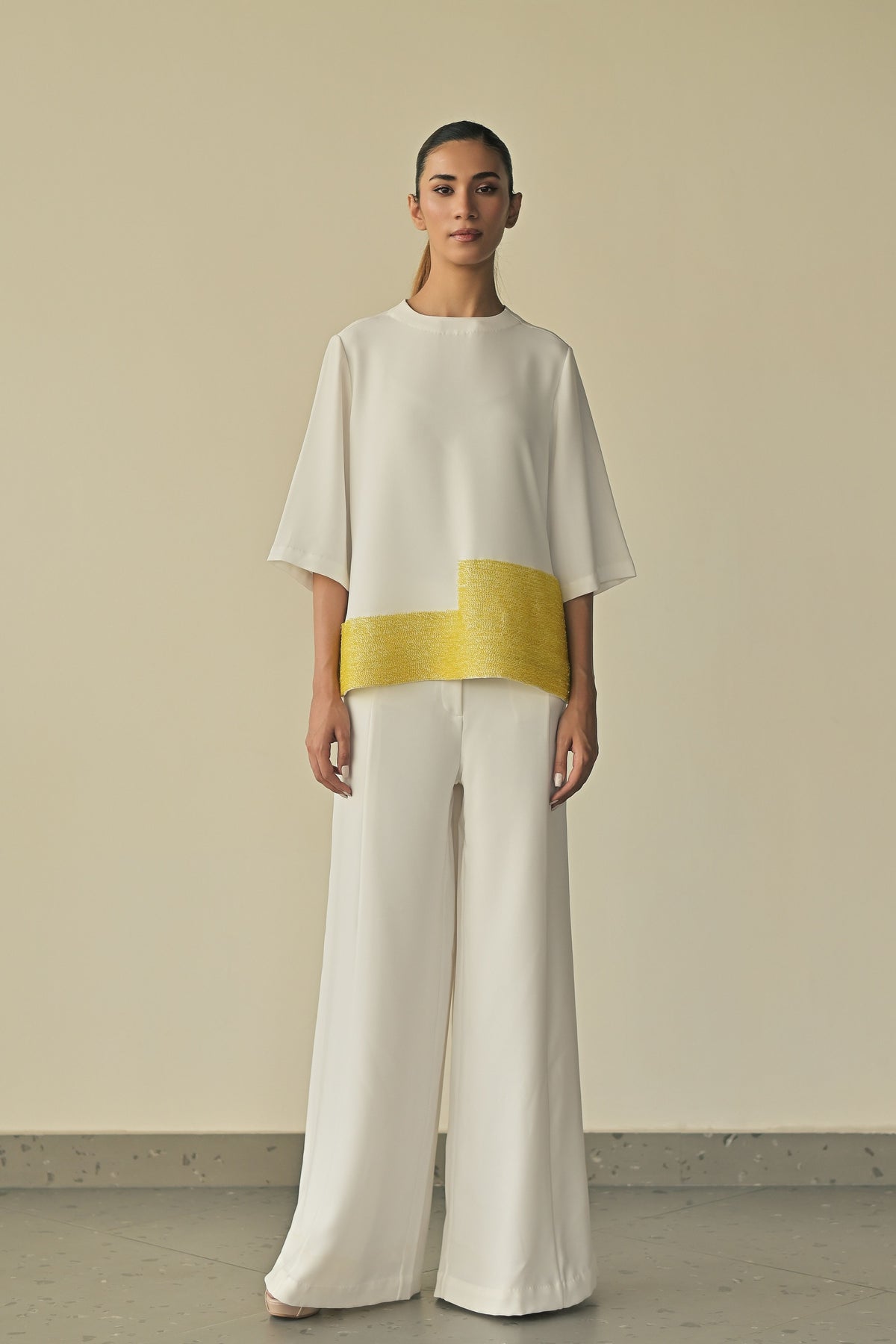 White Stella Parallel Trousers