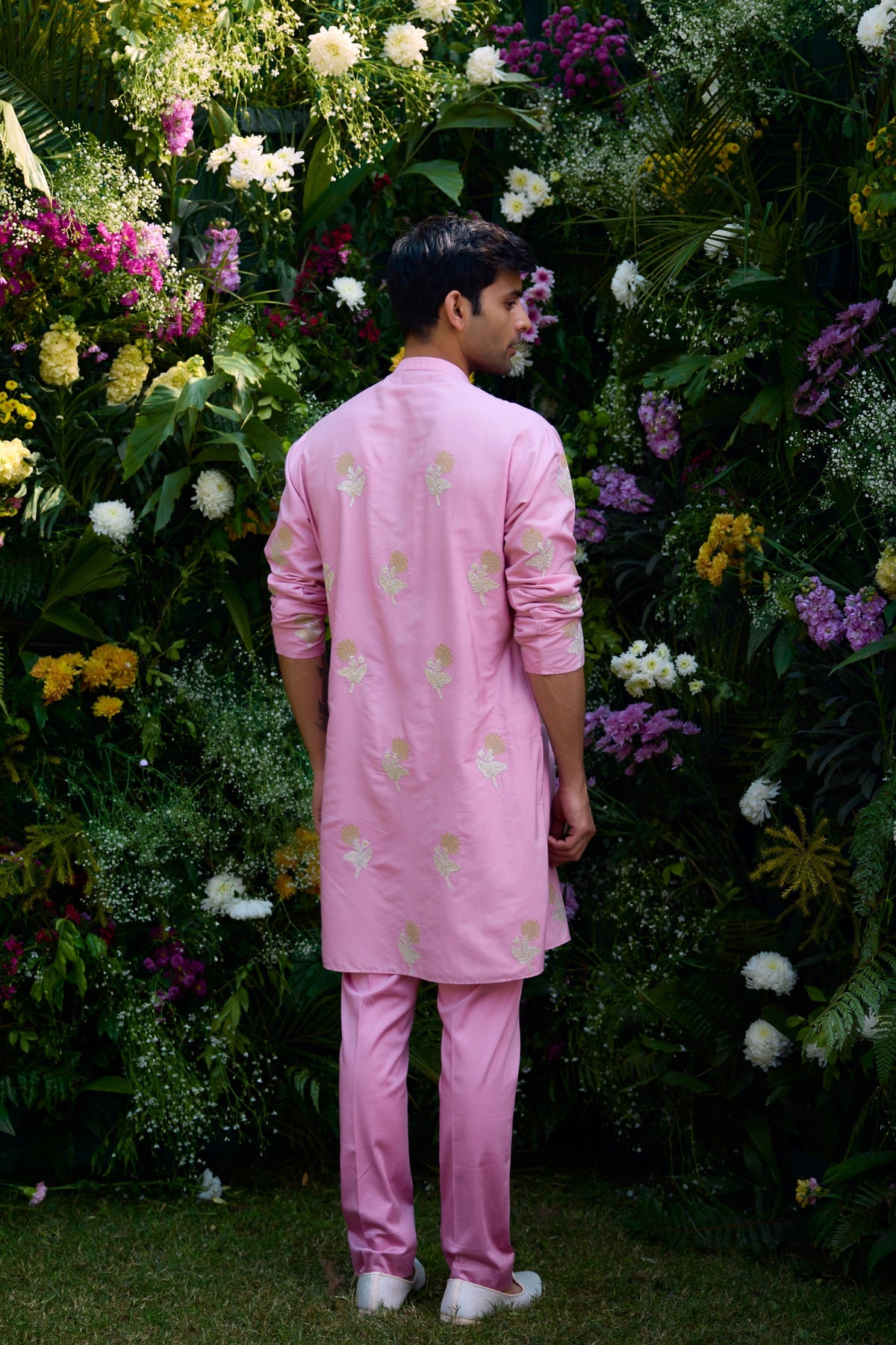 Orchid Pink Waist Coat Kurta Set