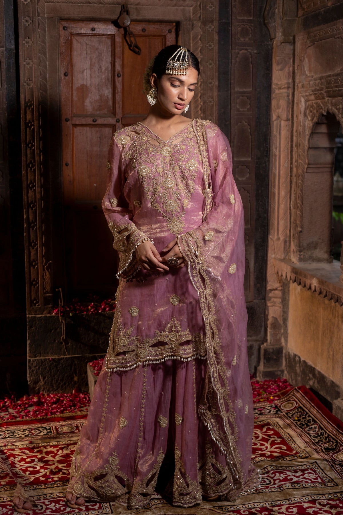 Pink Sharara Set