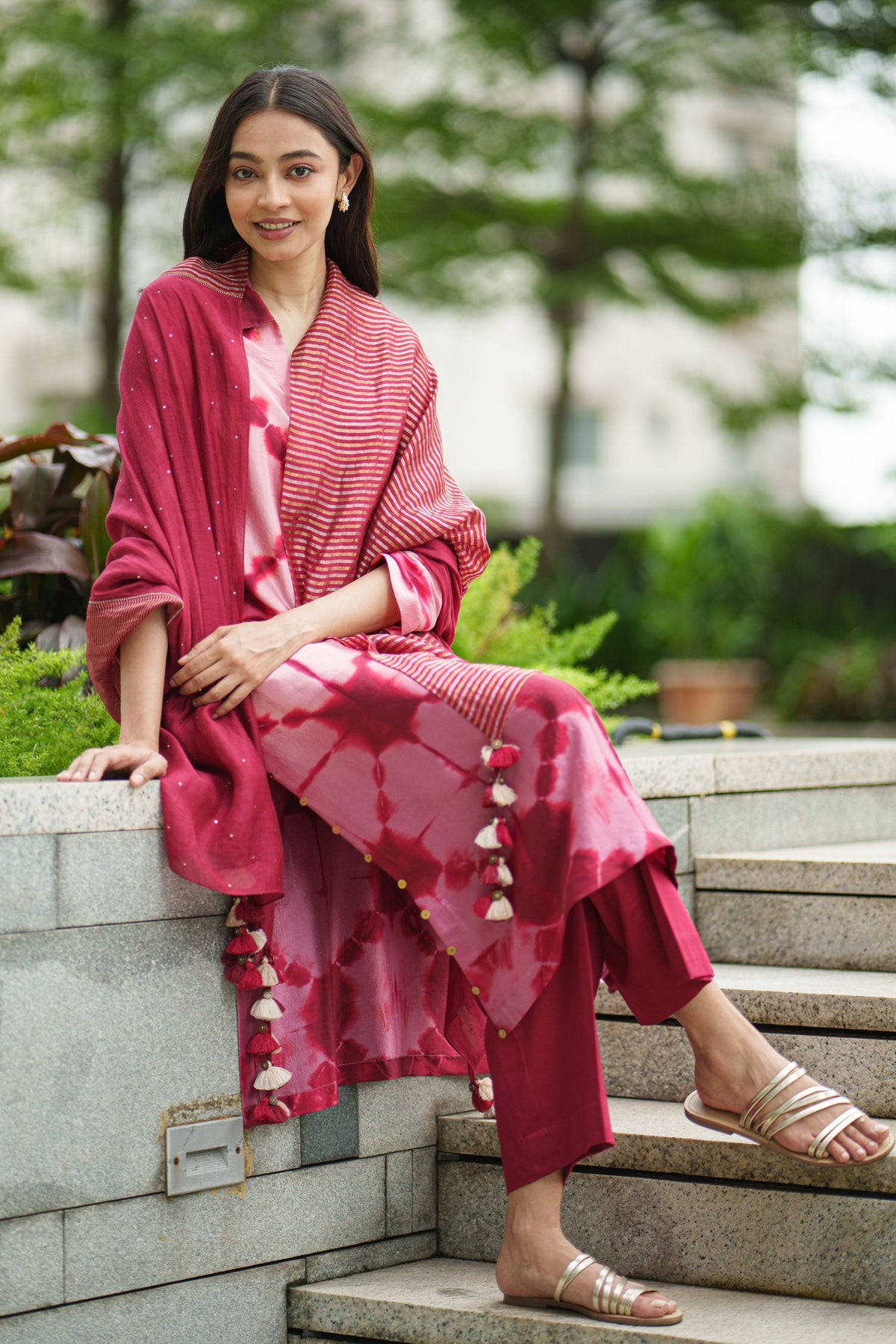 Clara Tie Dye Pink Kurta Set