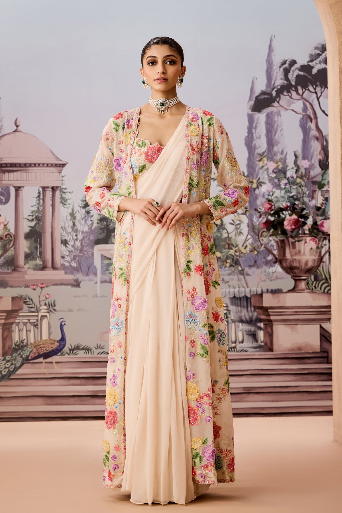 Pj Ntu Jacket Saree Set