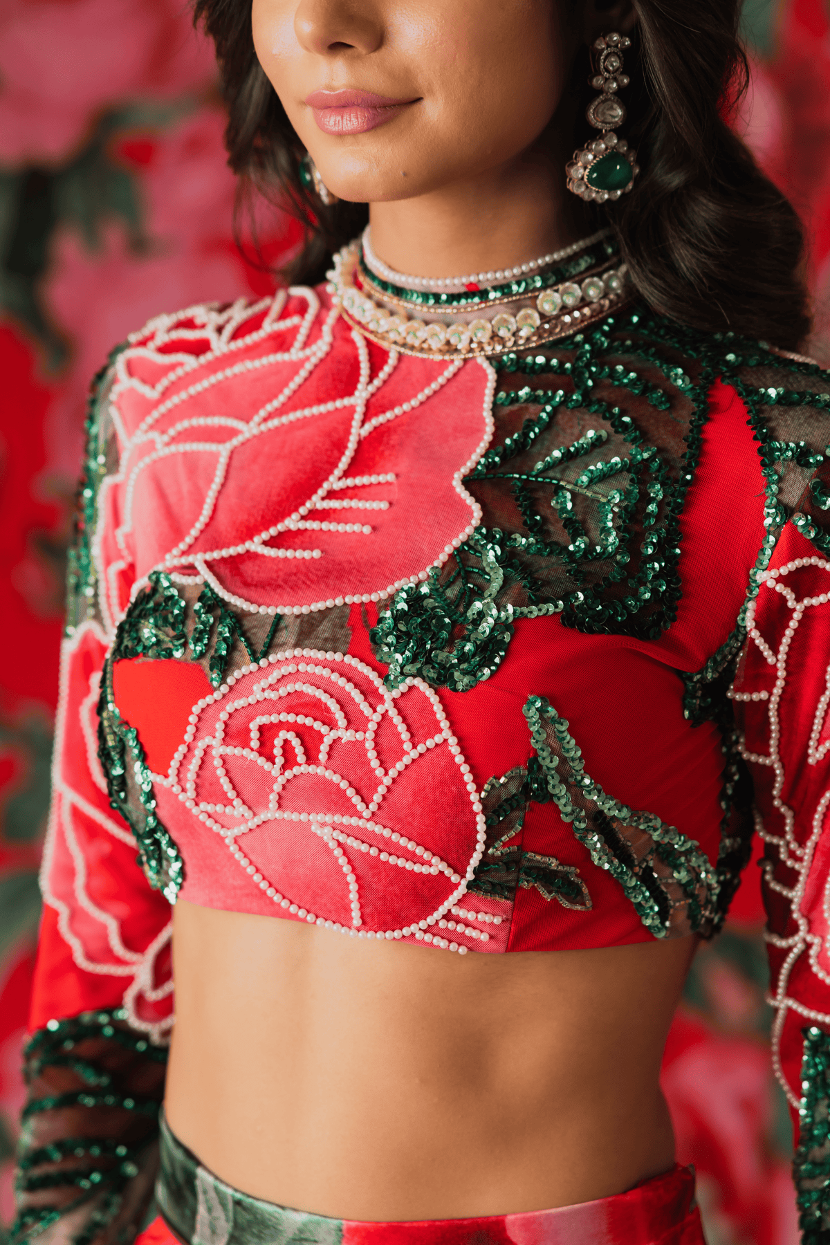 Red Lehenga With Top