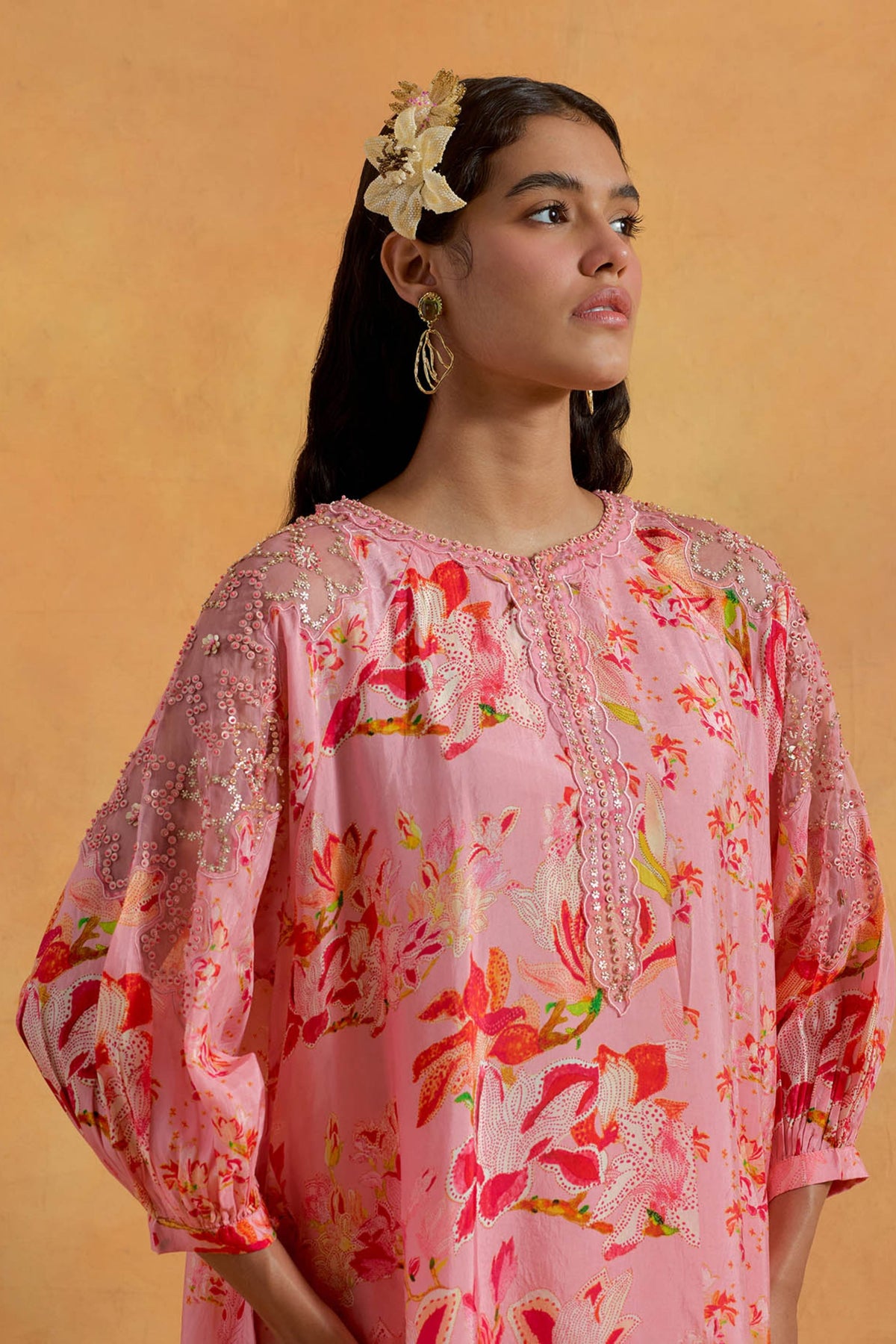 Peach Magnolia Kurta Set