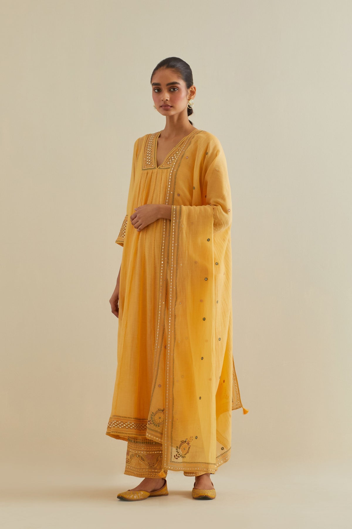 Yellow Yoke Kurta Set