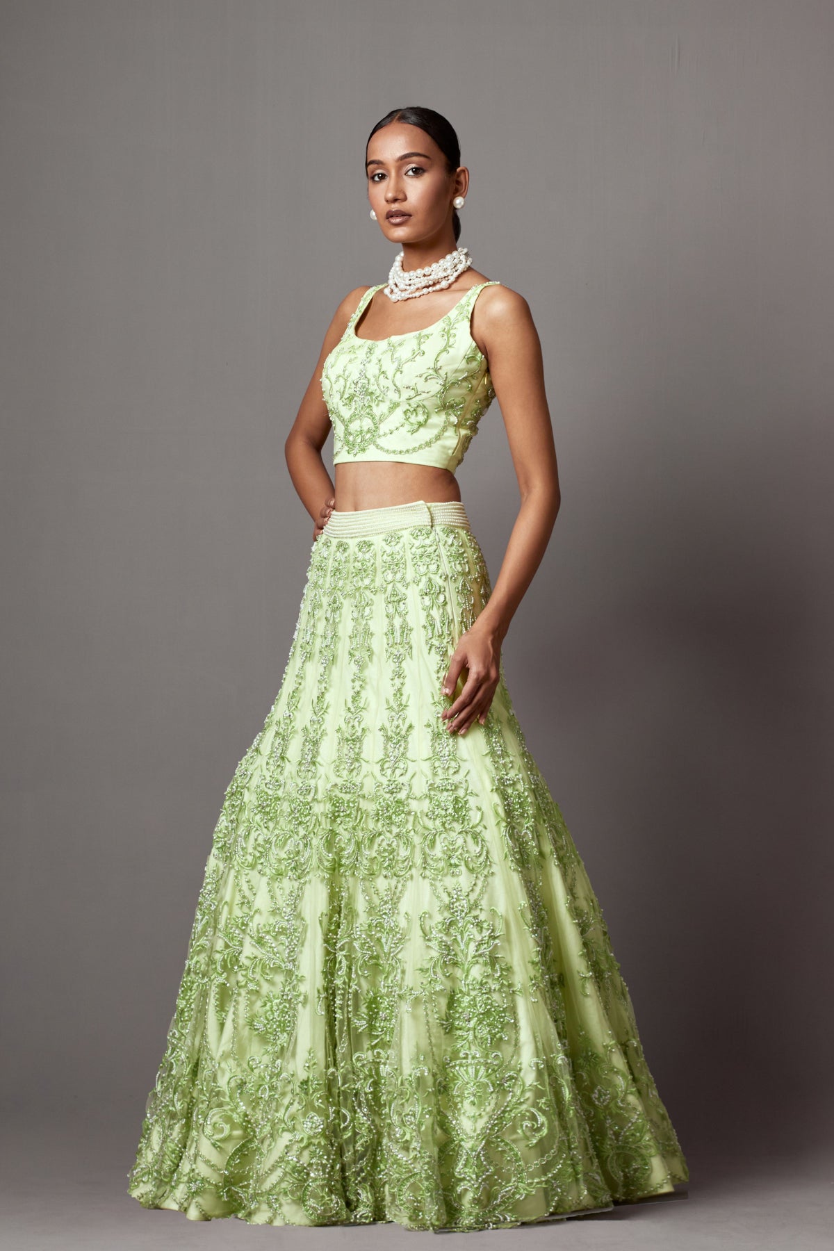 Lime Green Lehenga Set