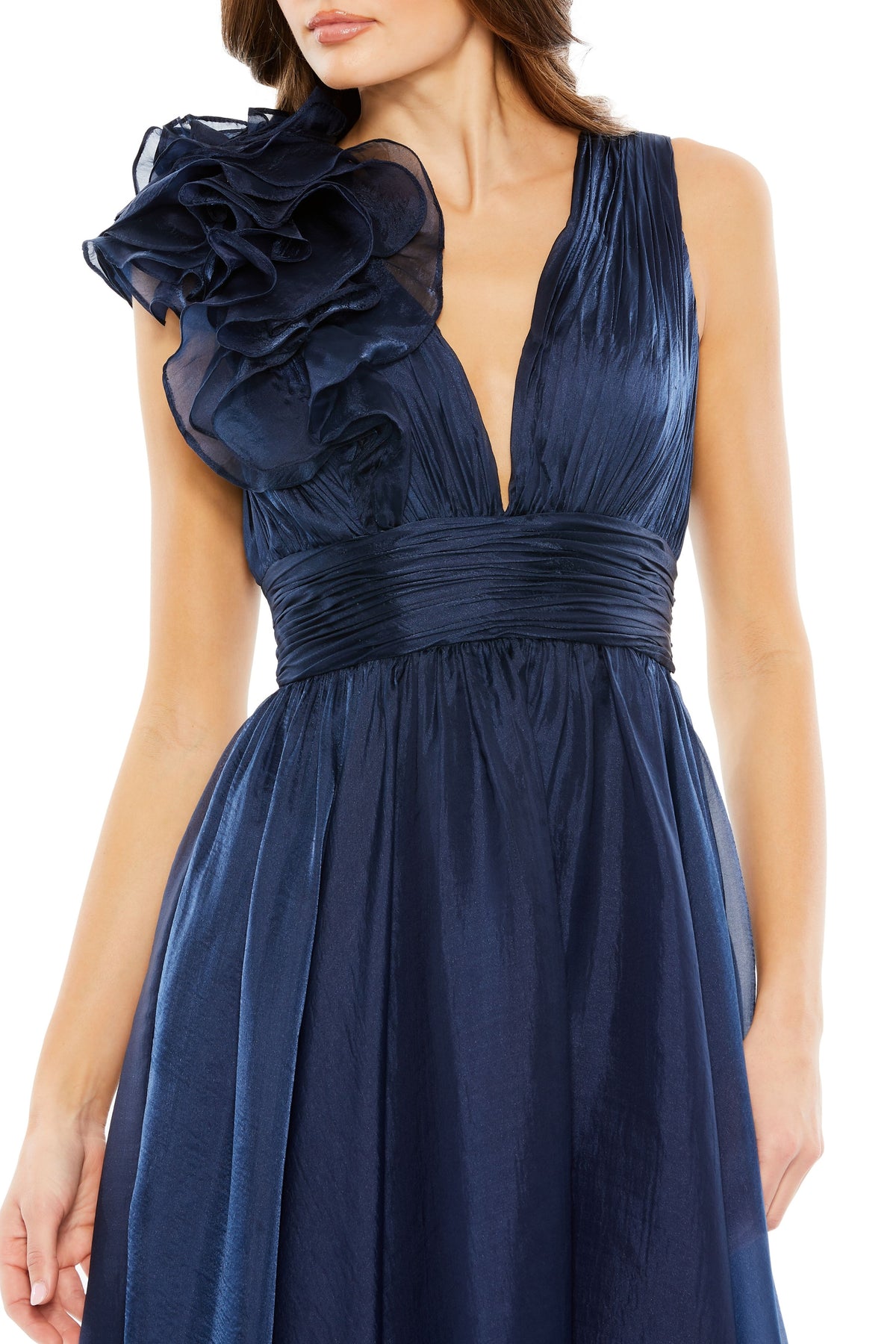 Ruffled Rosette Midnight Dress