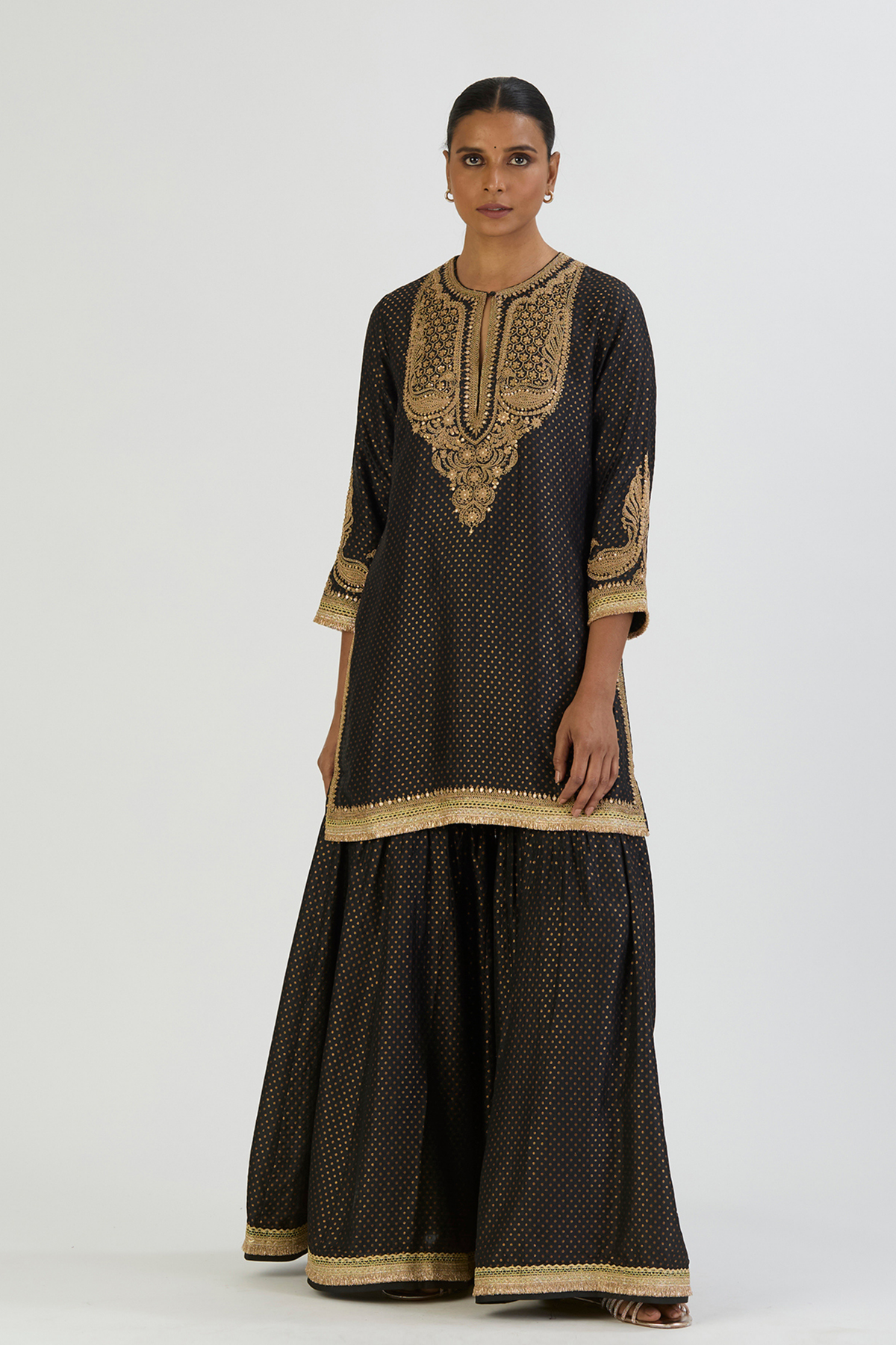 Black Aza Kurta and Sharara