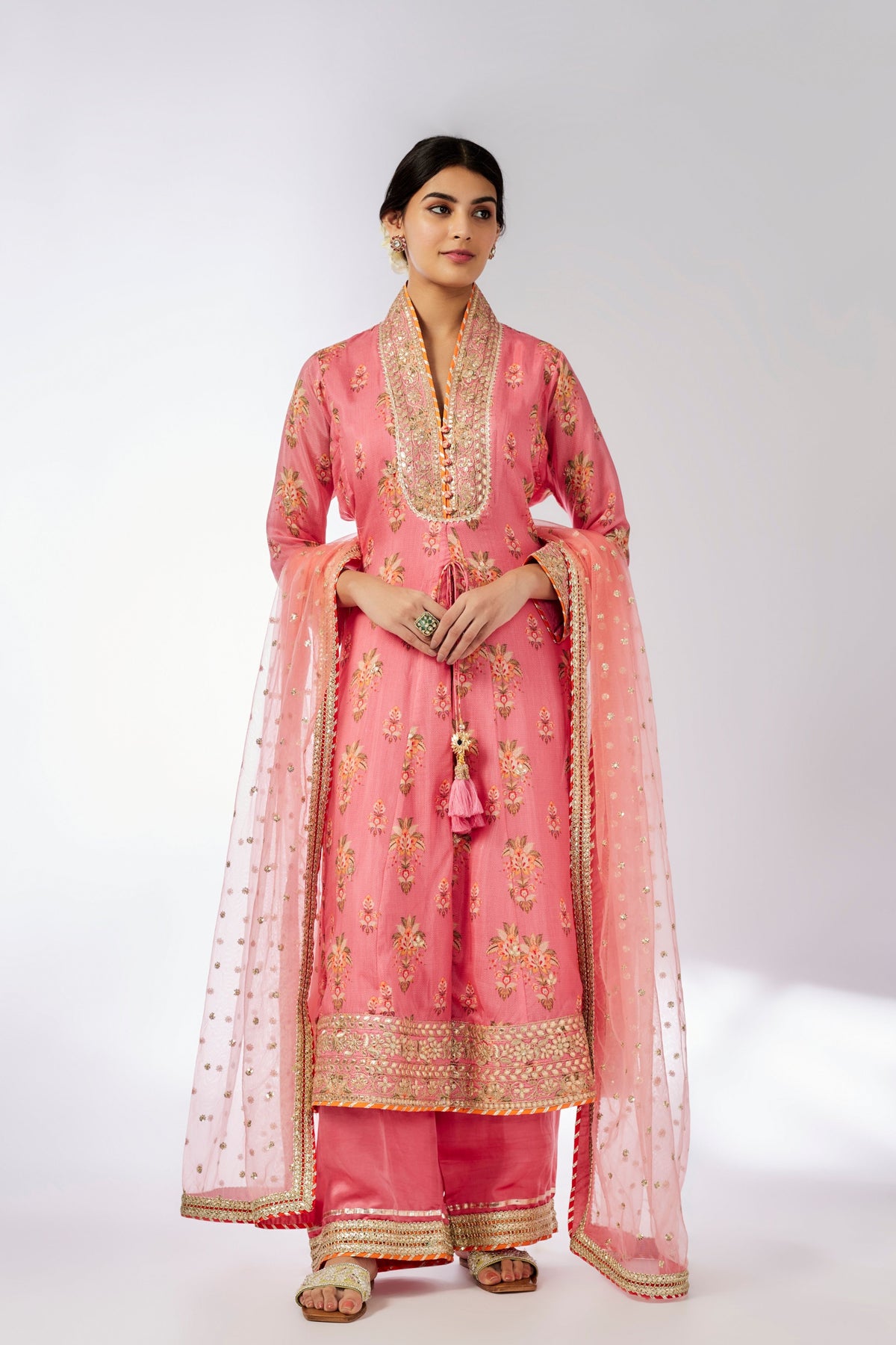 Pink Mansi Kurta Palazzo Set