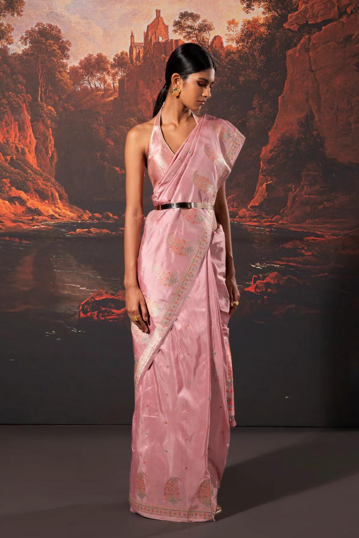 Handwoven Mauve Silk Saree