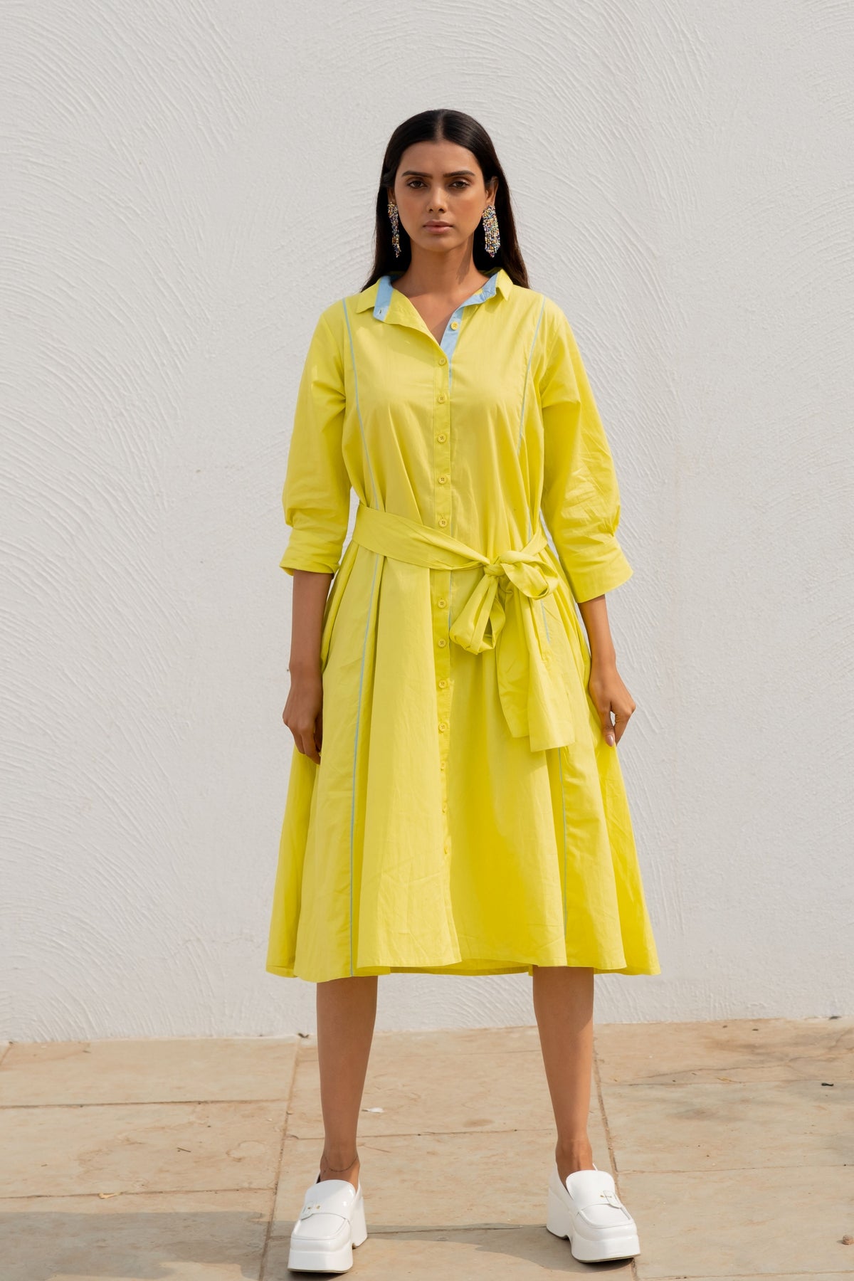 Neembu Yellow Shirt Dress