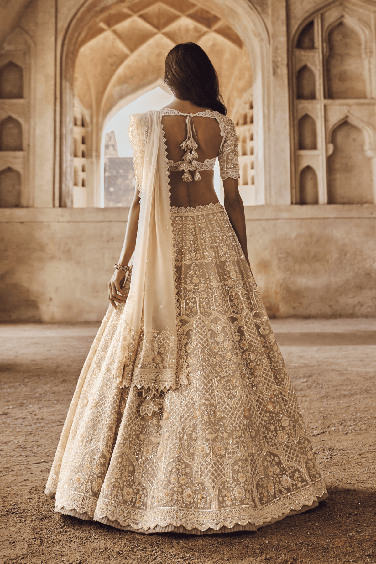 Greyish Ivory Meena Lehenga Set