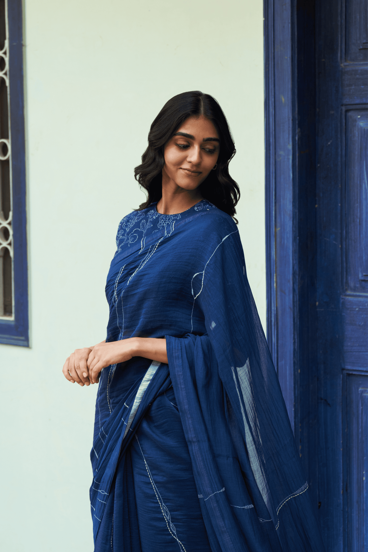 Indigo Saree Set