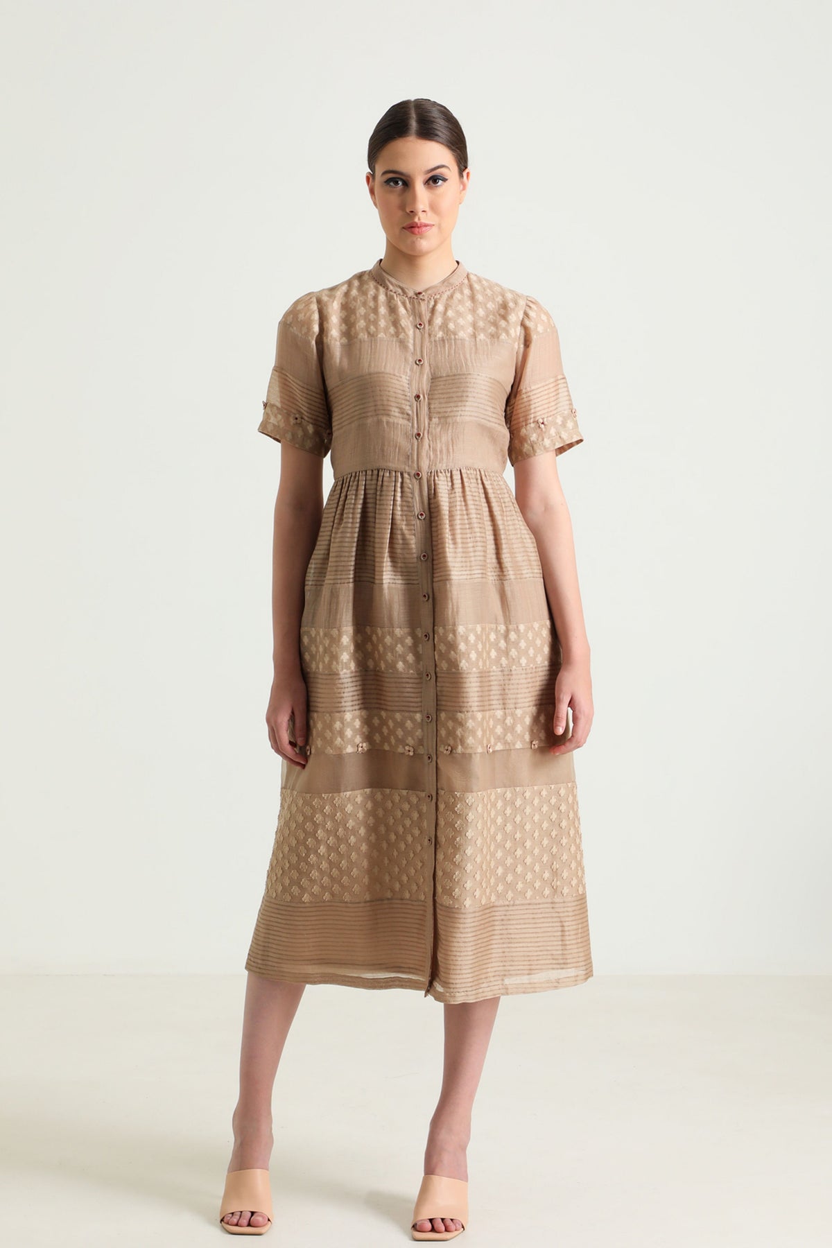 Beige Banarsi Dress